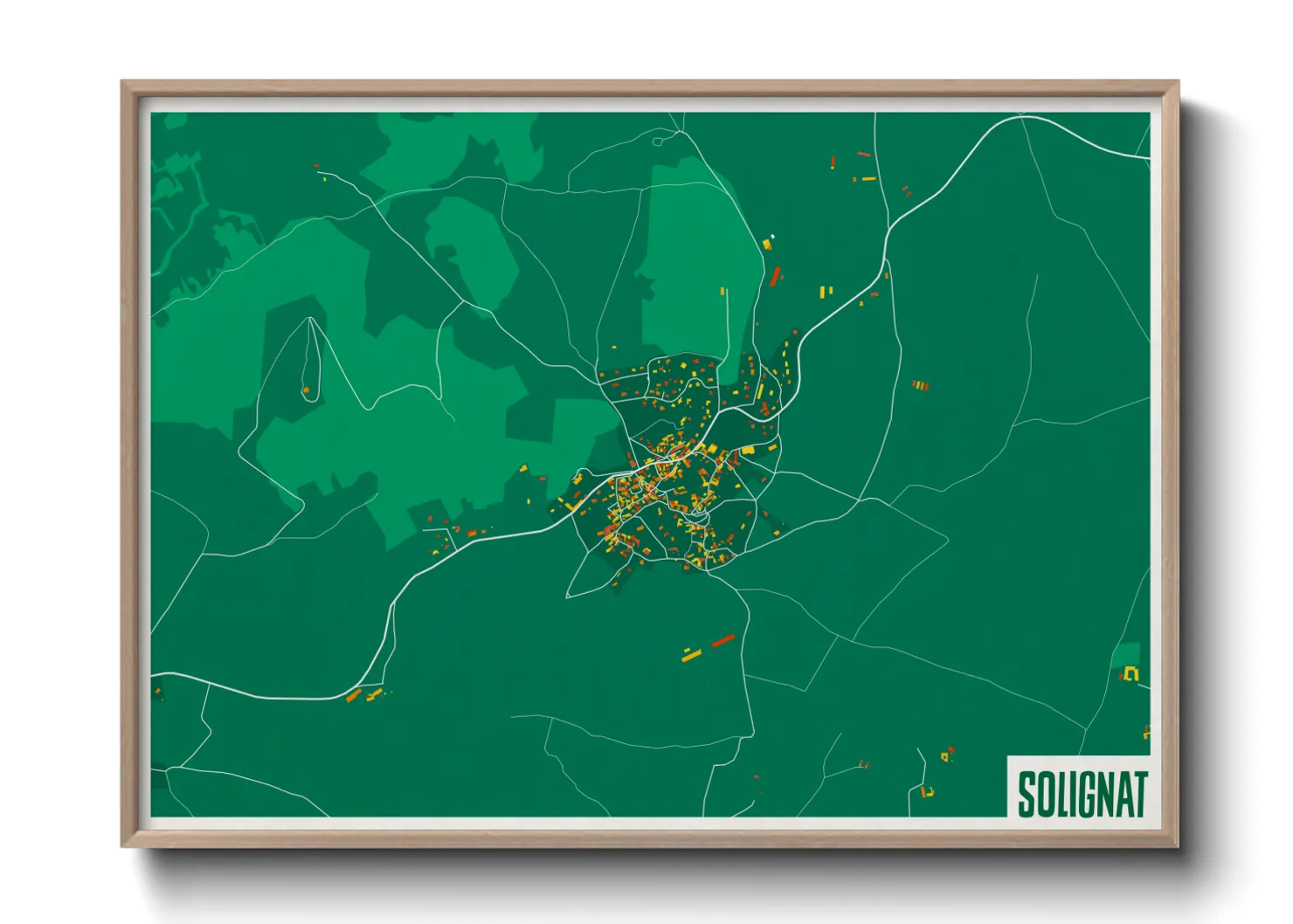 Une affiche de carte sur Solignat