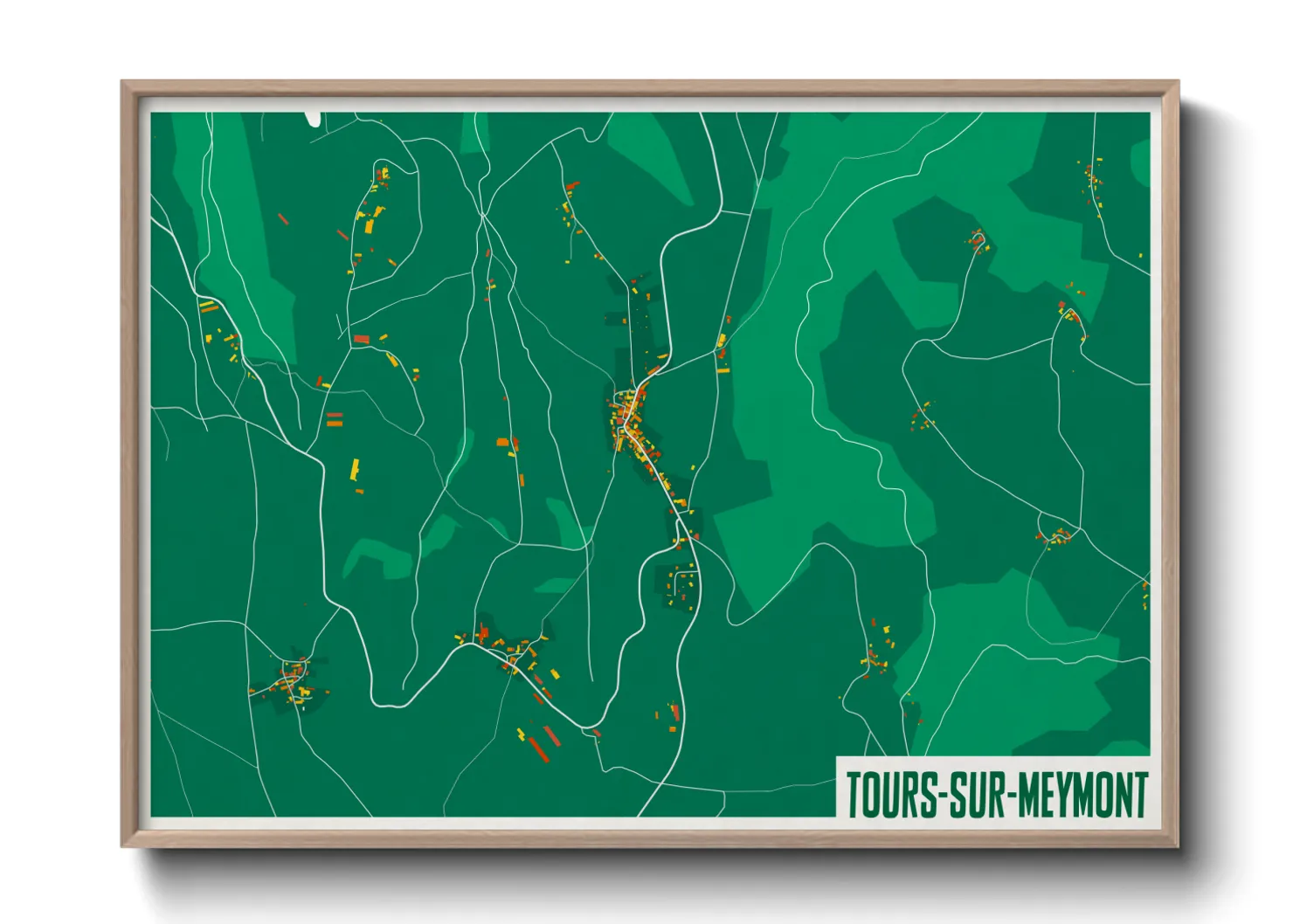 Une affiche de carte sur Tours-sur-Meymont