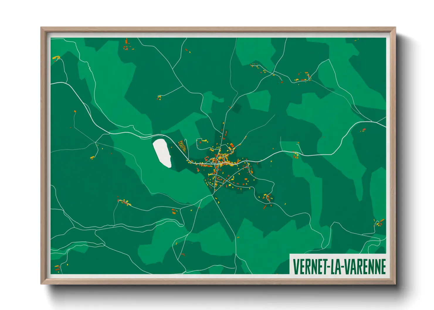 Une affiche de carte sur Vernet-la-Varenne
