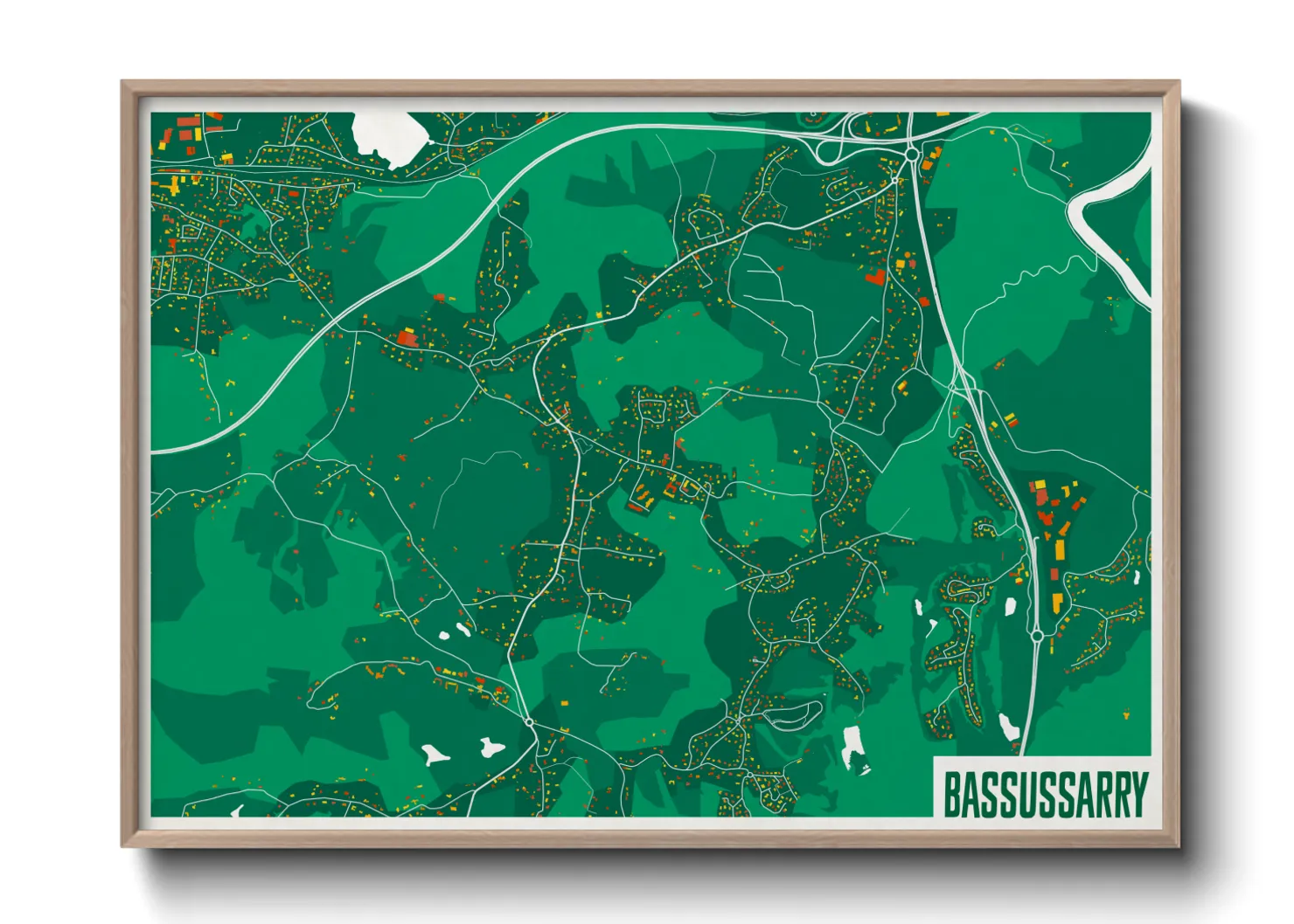 Une affiche de carte sur Bassussarry