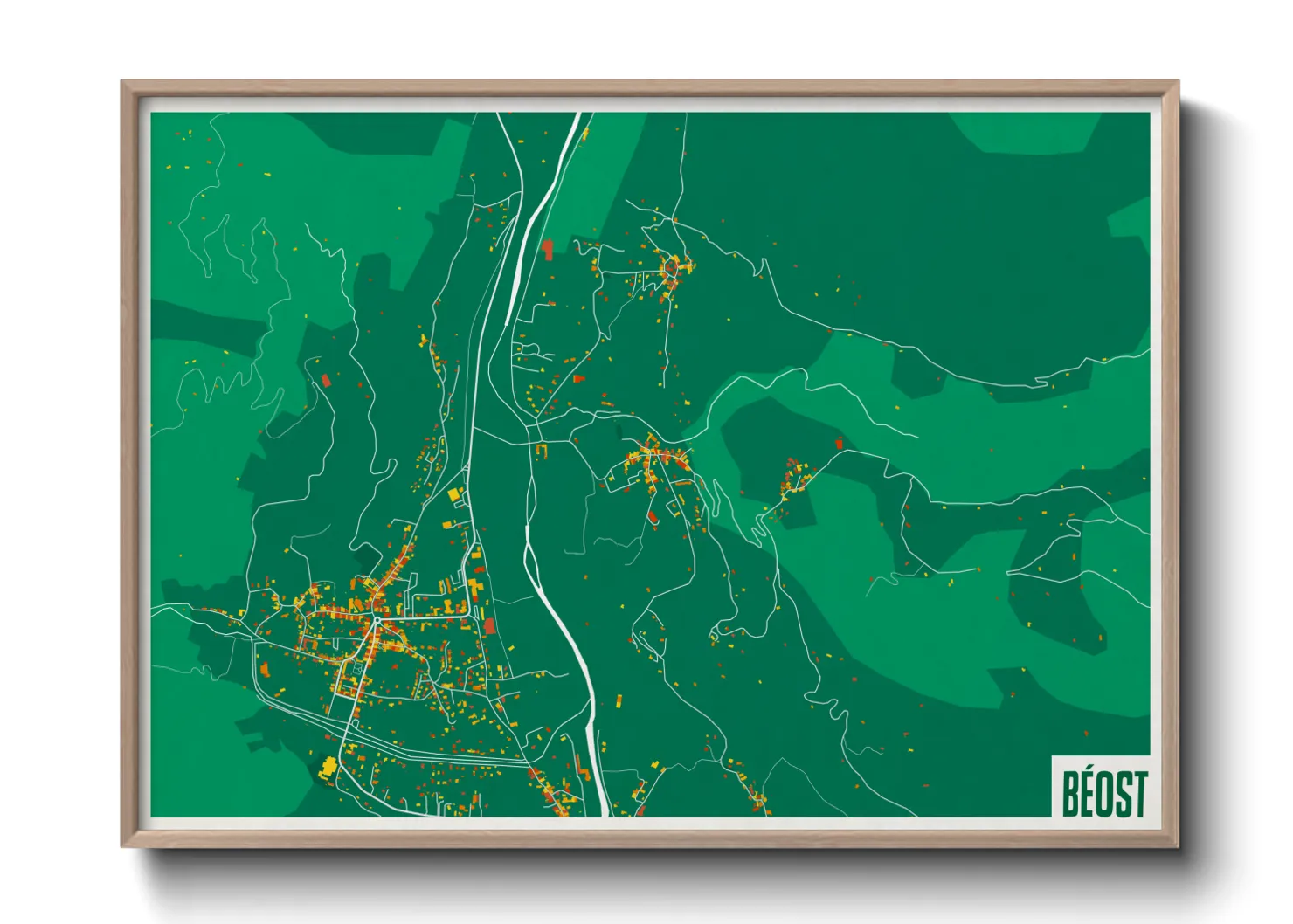 Une affiche de carte sur Béost