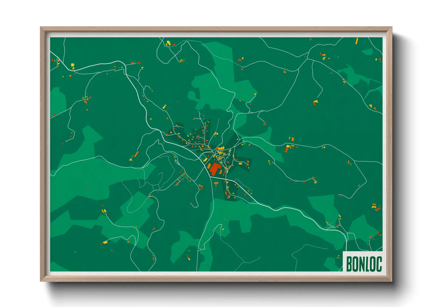 Une affiche de carte sur Bonloc