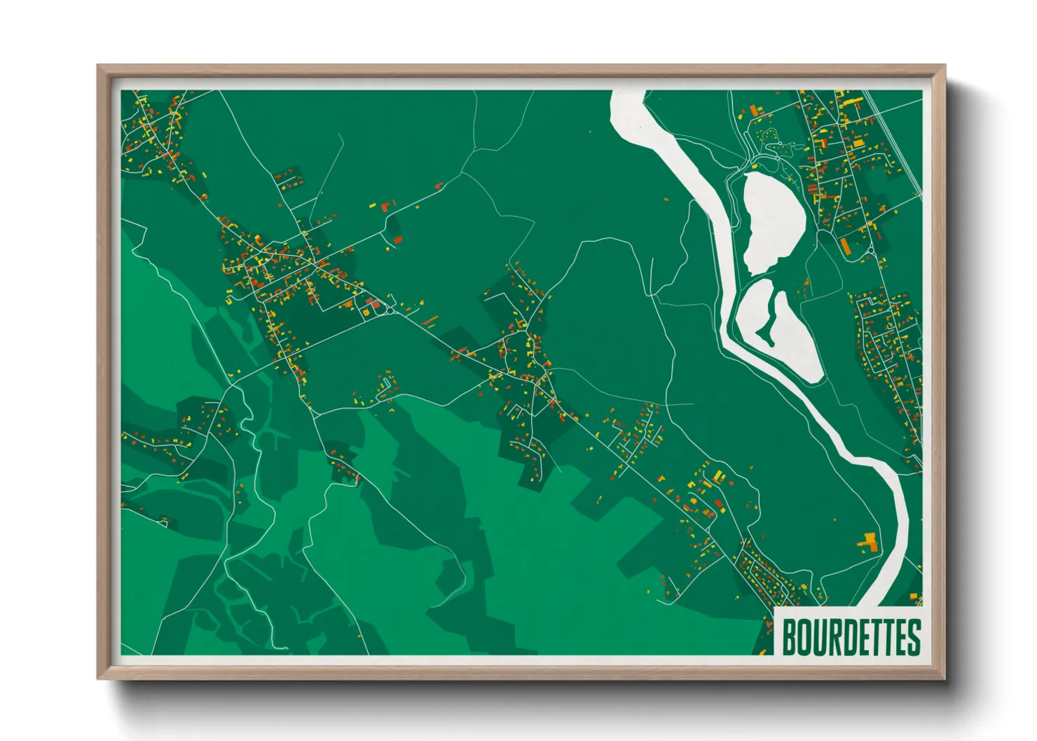 Une affiche de carte sur Bourdettes