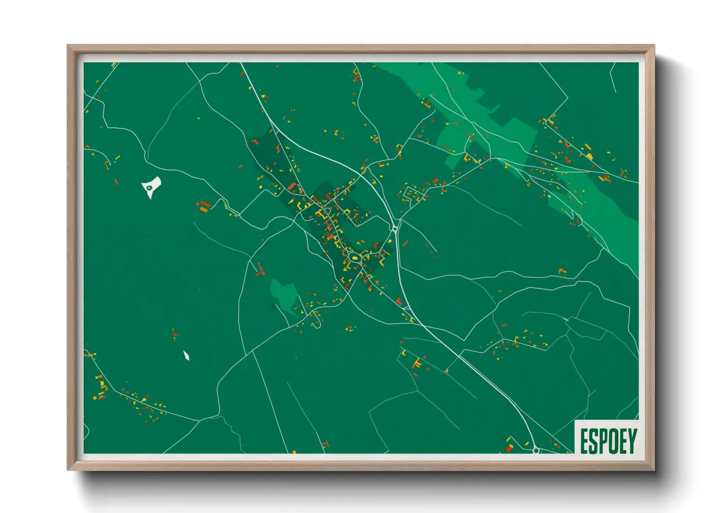 Une affiche de carte sur Espoey