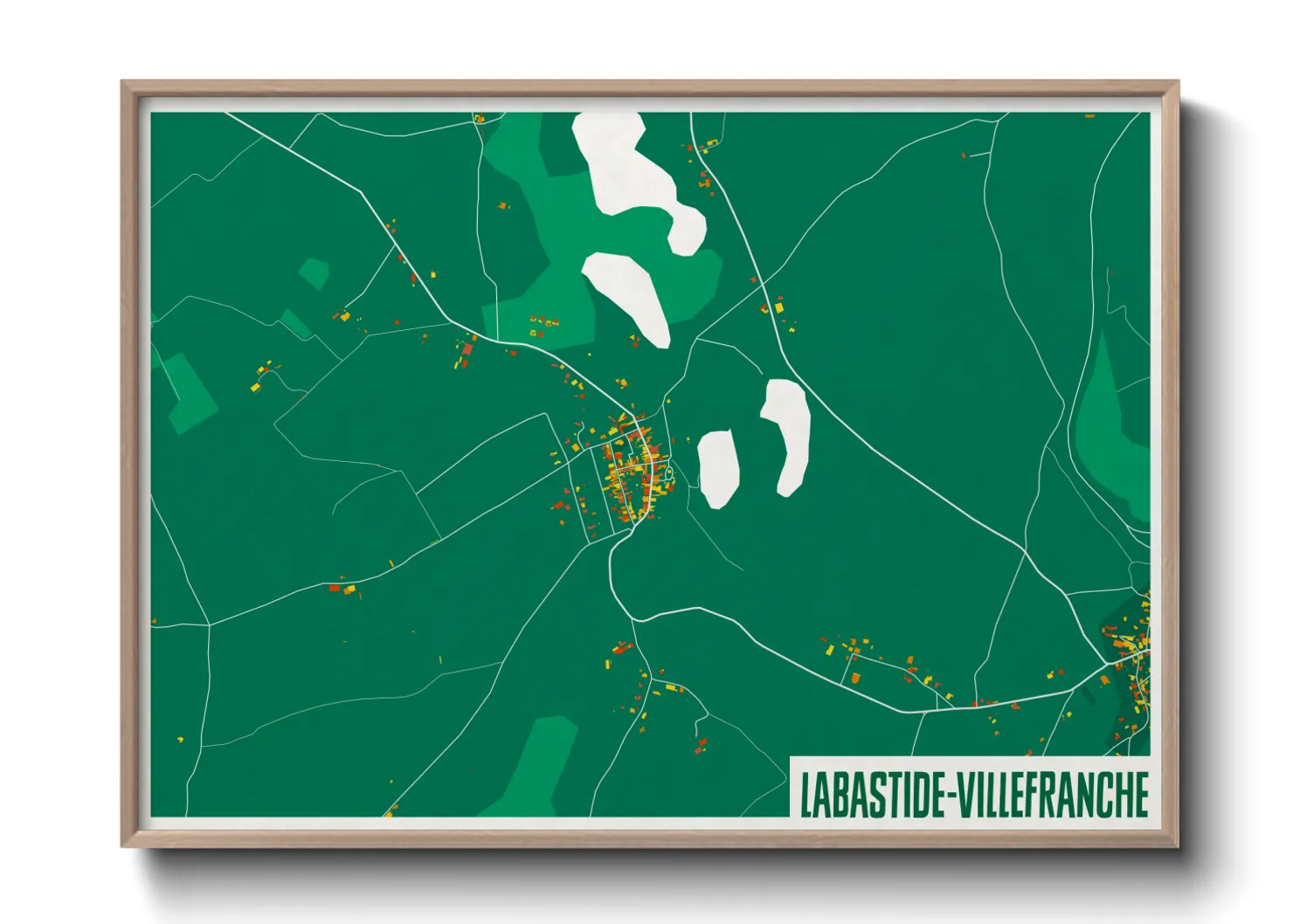 Une affiche de carte sur Labastide-Villefranche