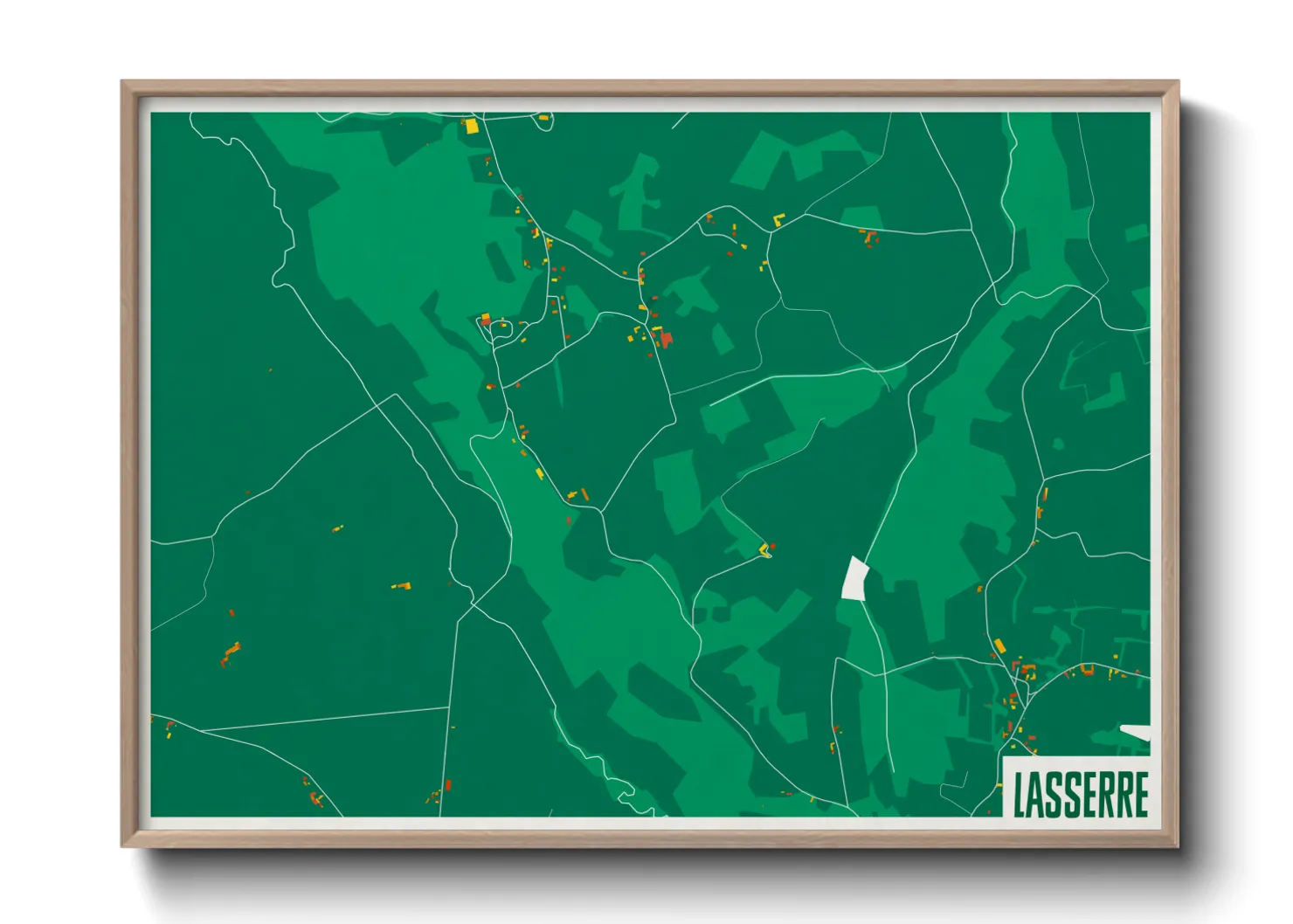 Une affiche de carte sur Lasserre