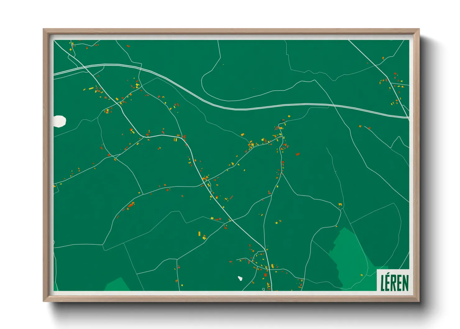 Une affiche de carte sur Léren