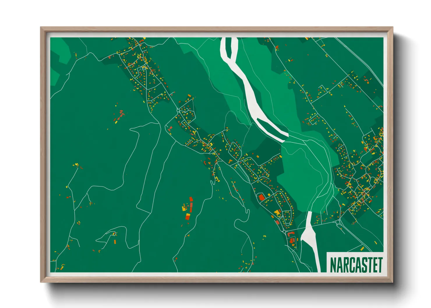 Une affiche de carte sur Narcastet