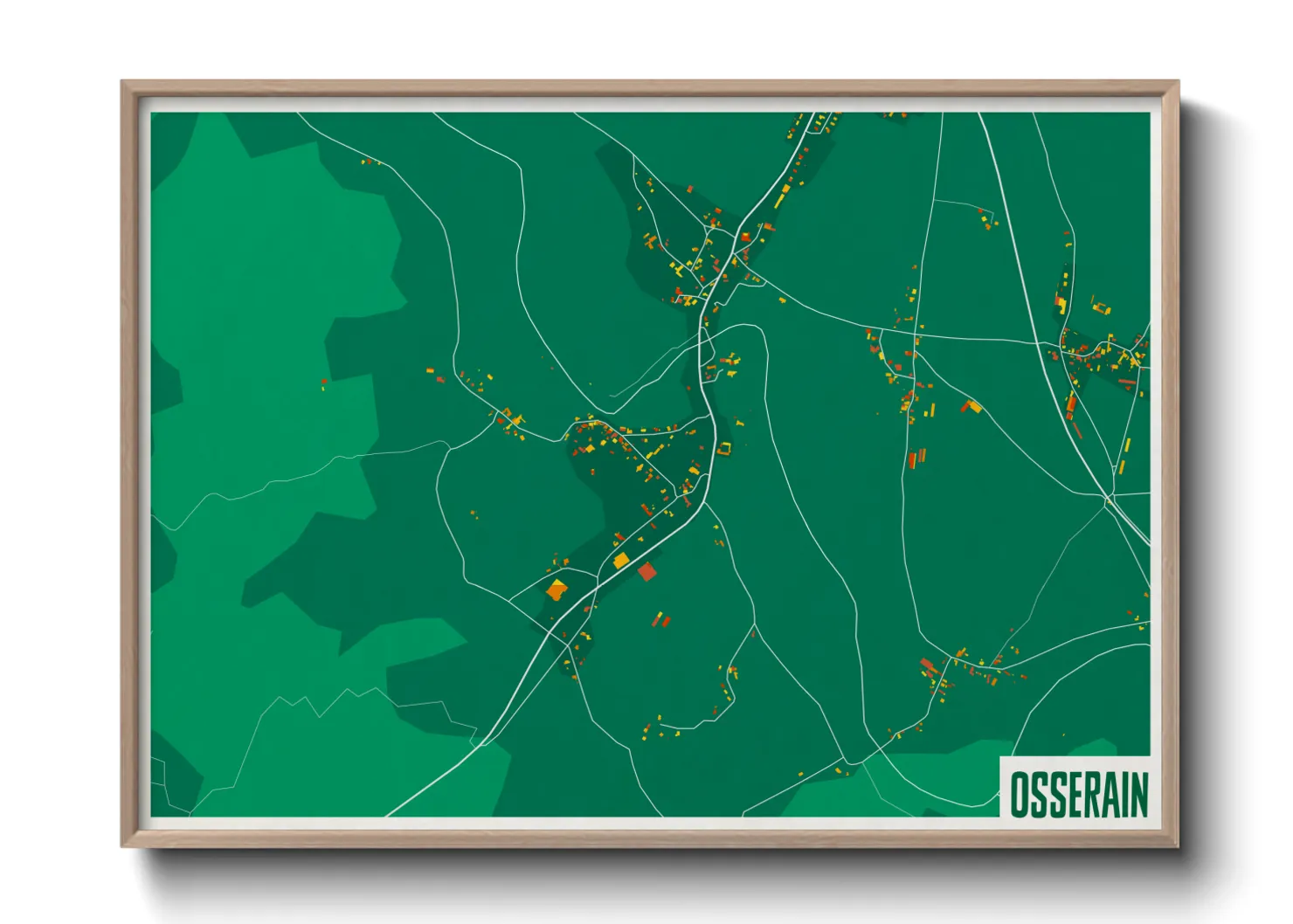 Une affiche de carte sur Osserain