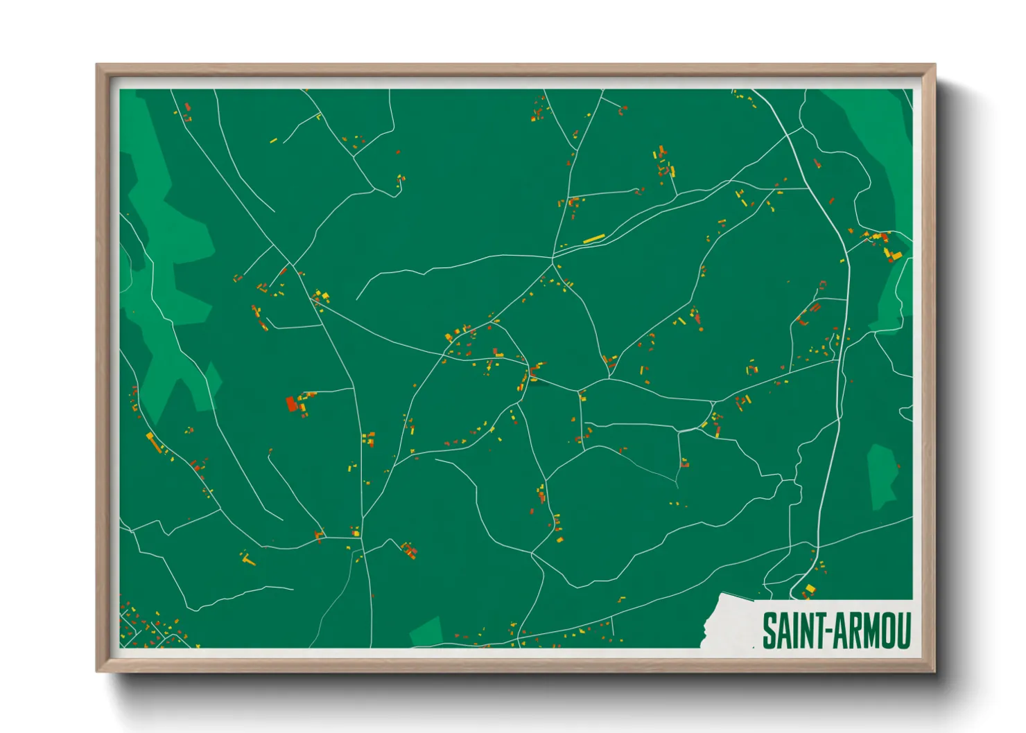 Une affiche de carte sur Saint-Armou