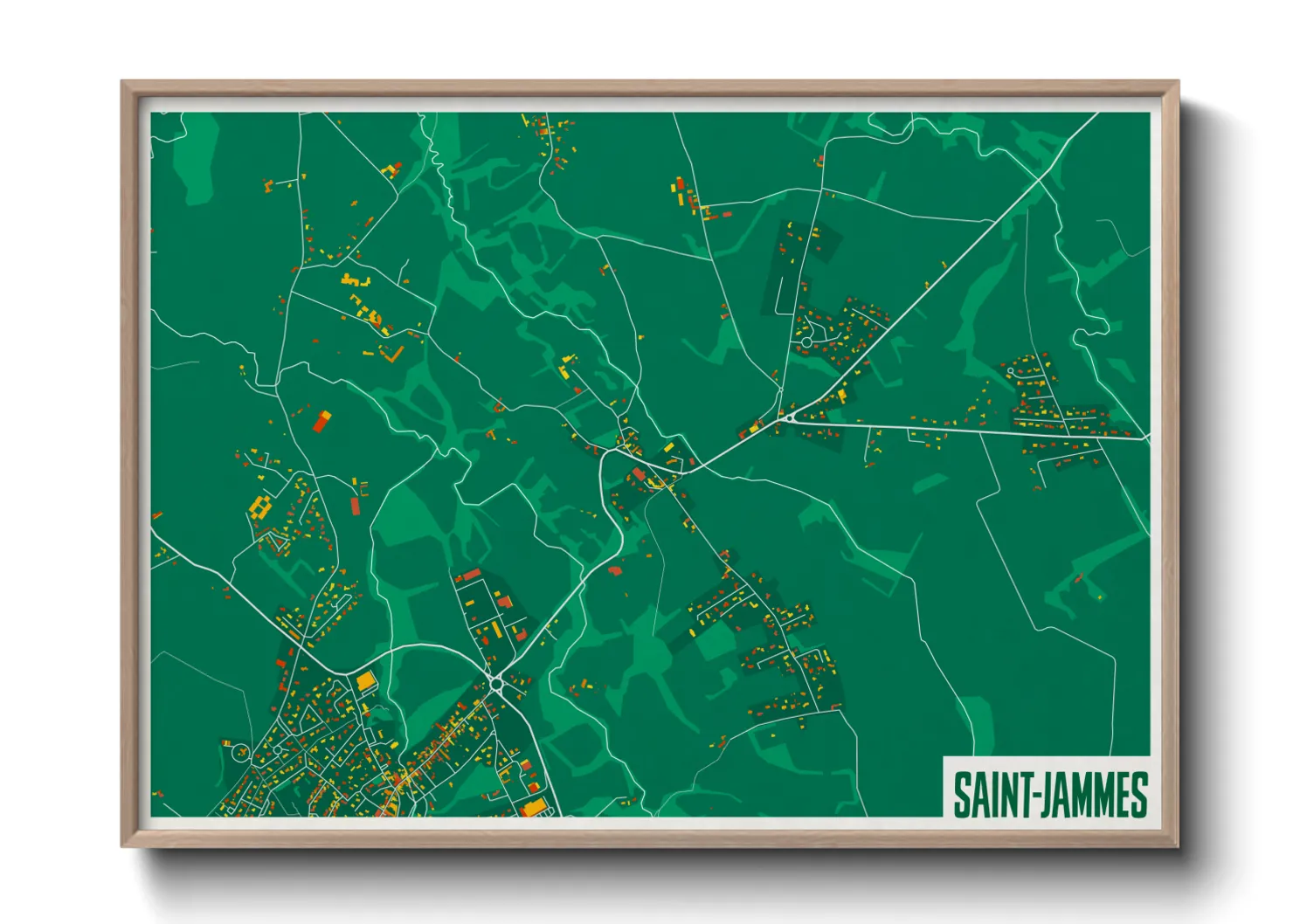 Une affiche de carte sur Saint-Jammes