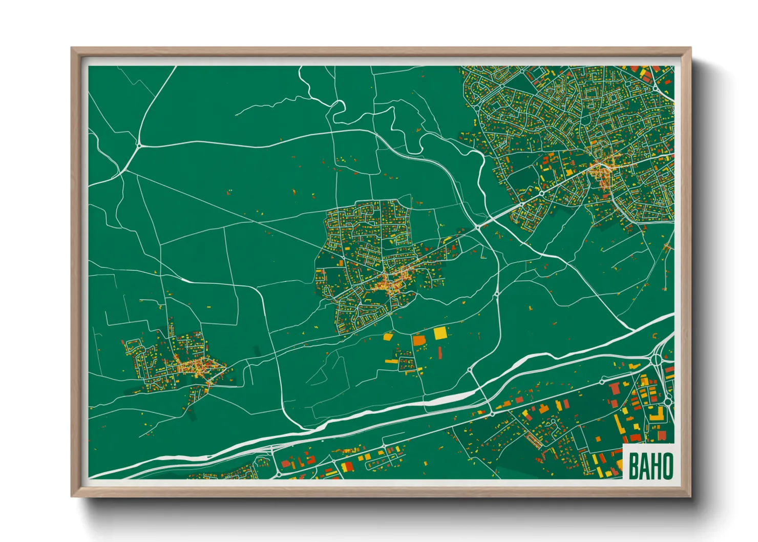 Une affiche de carte sur Baho