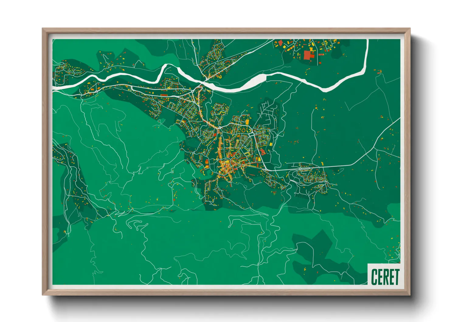 Une affiche de carte sur Ceret