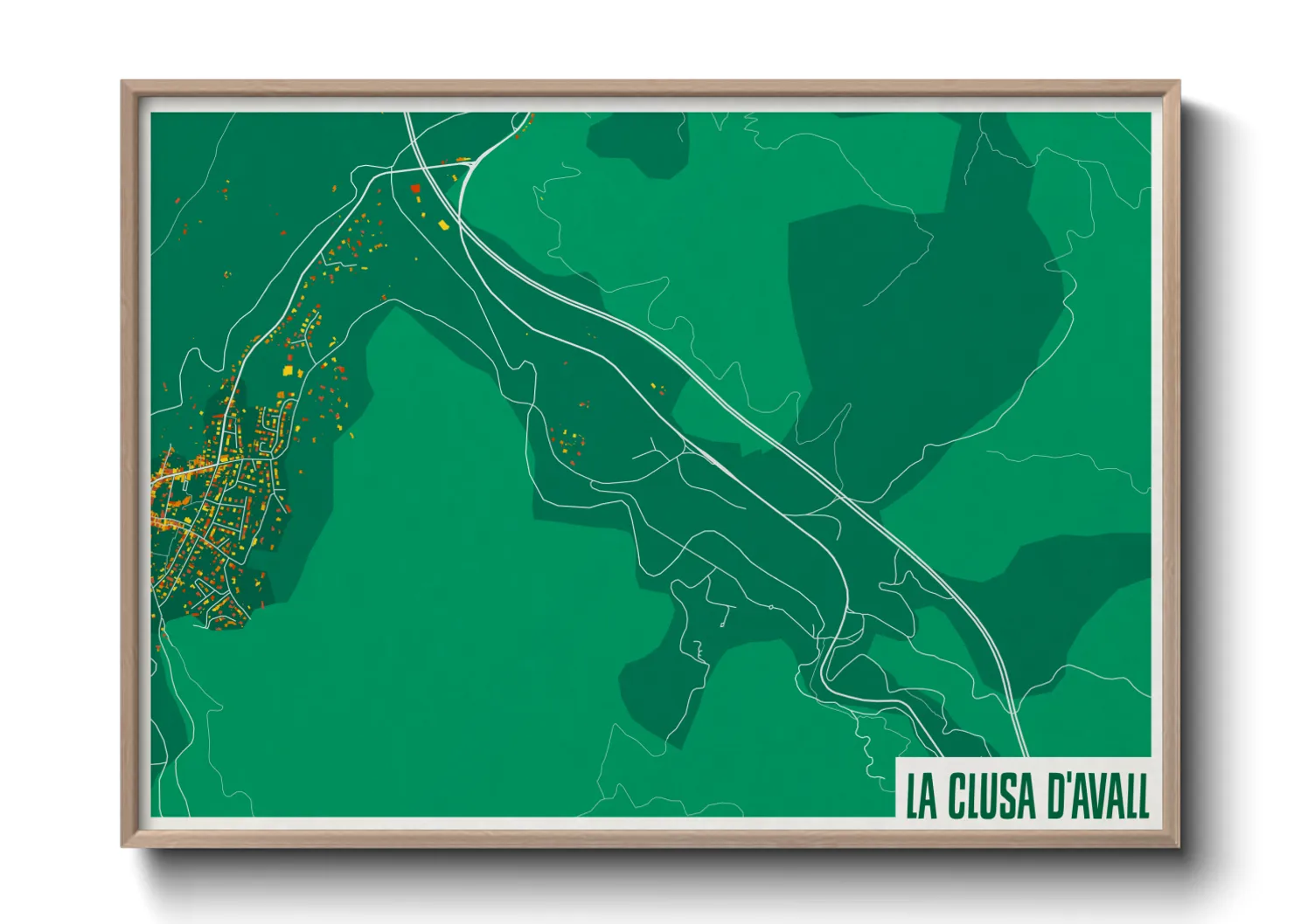 Une affiche de carte sur la Clusa d'Avall