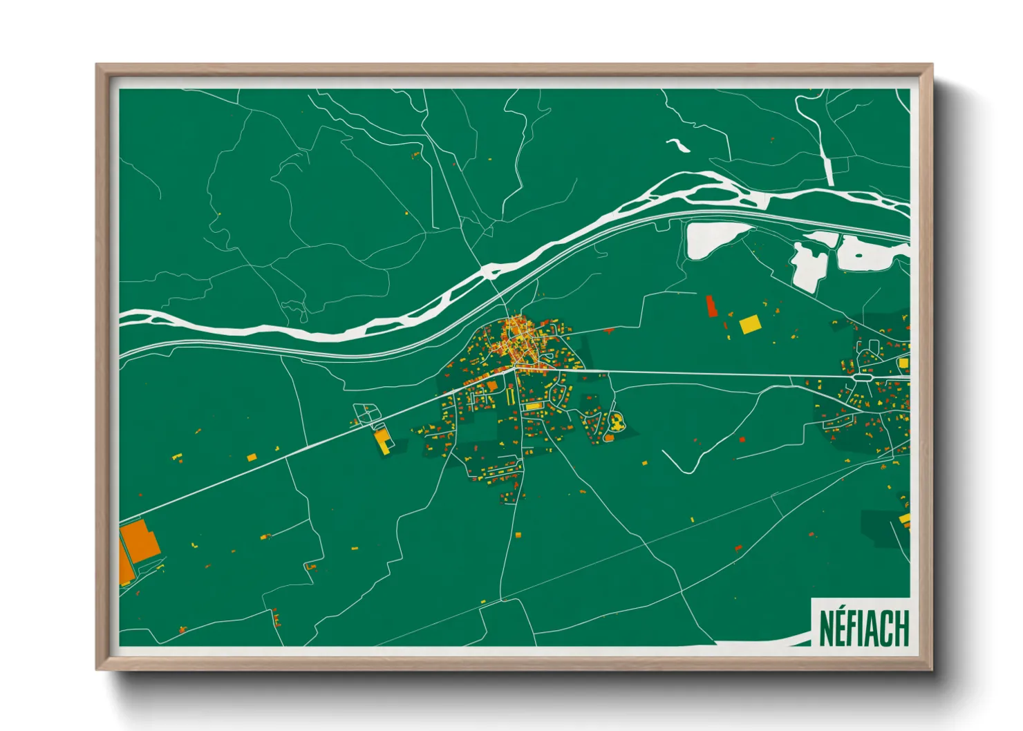 Une affiche de carte sur Néfiach