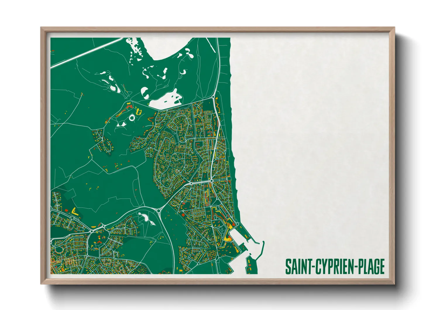 Une affiche de carte sur Saint-Cyprien-Plage