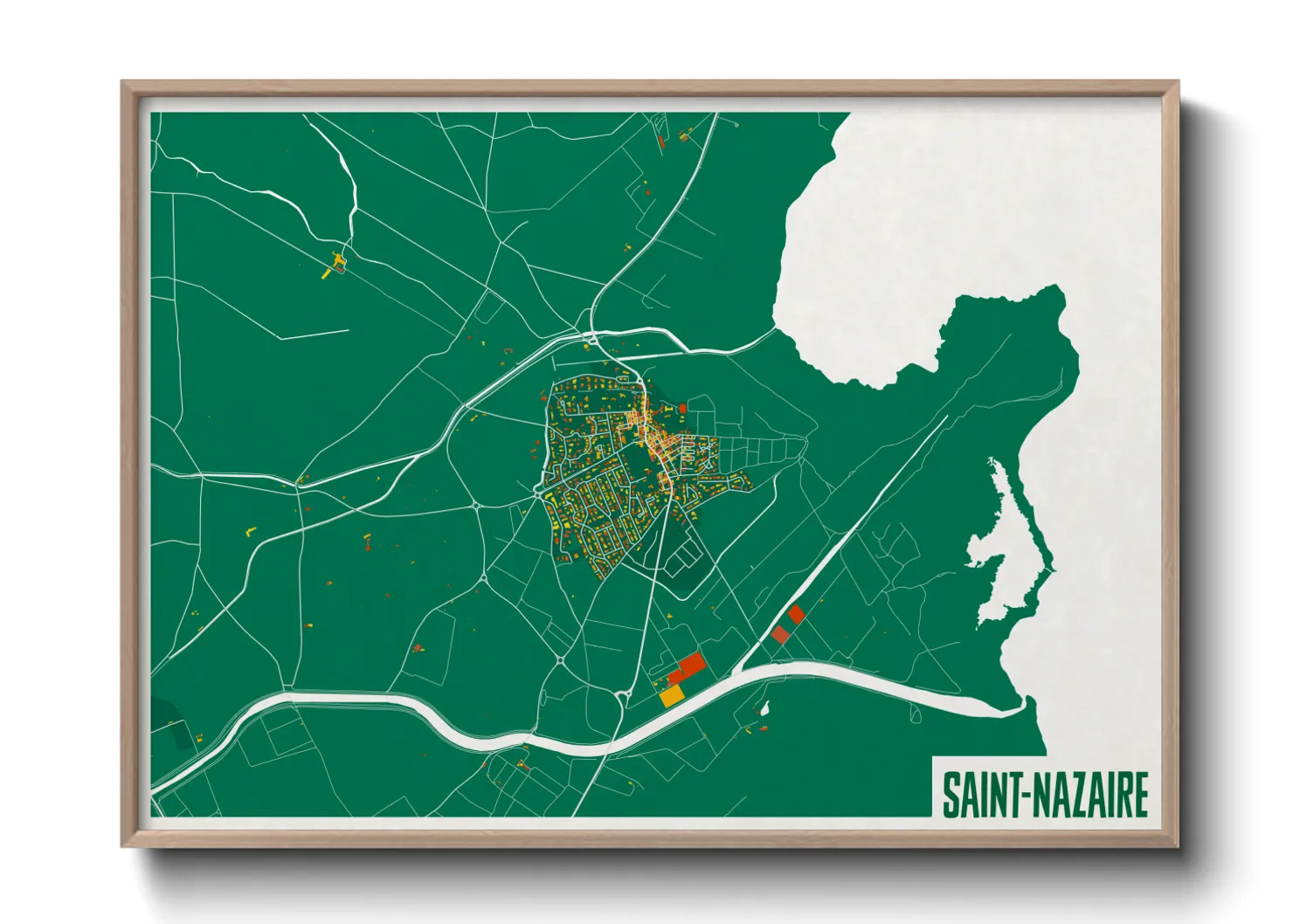 Une affiche de carte sur Saint-Nazaire