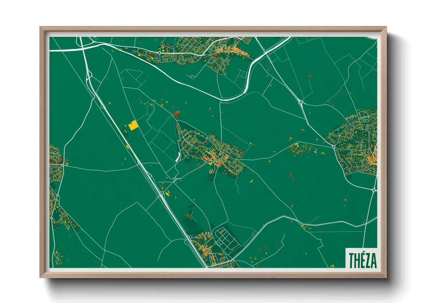 Une affiche de carte sur Théza