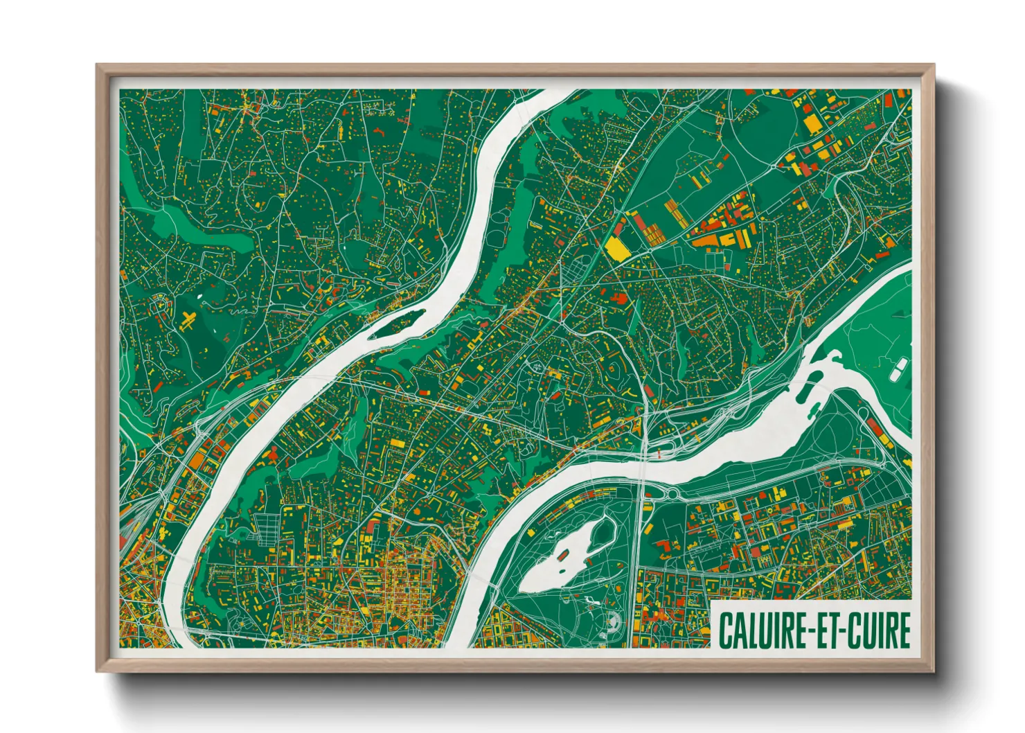 Une affiche de carte sur Caluire-et-Cuire