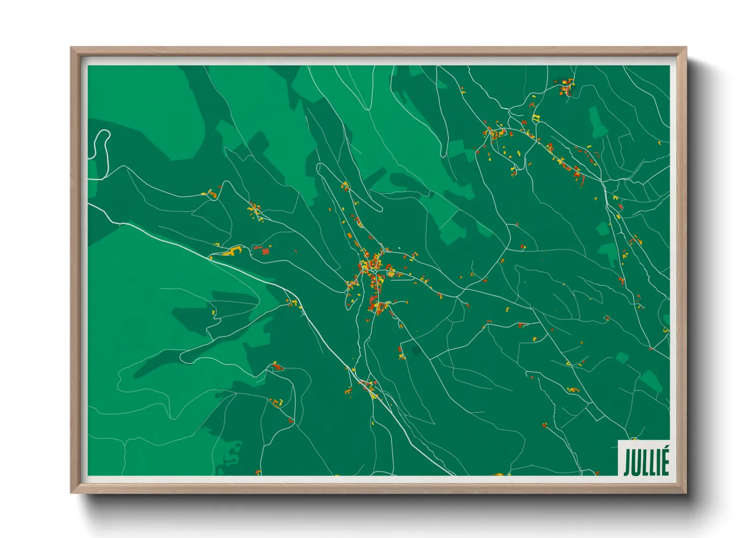 Une affiche de carte sur Jullié