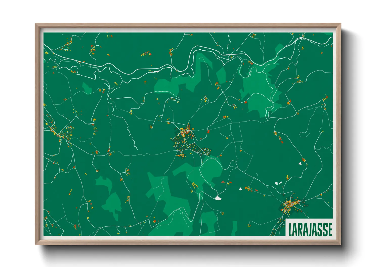 Une affiche de carte sur Larajasse