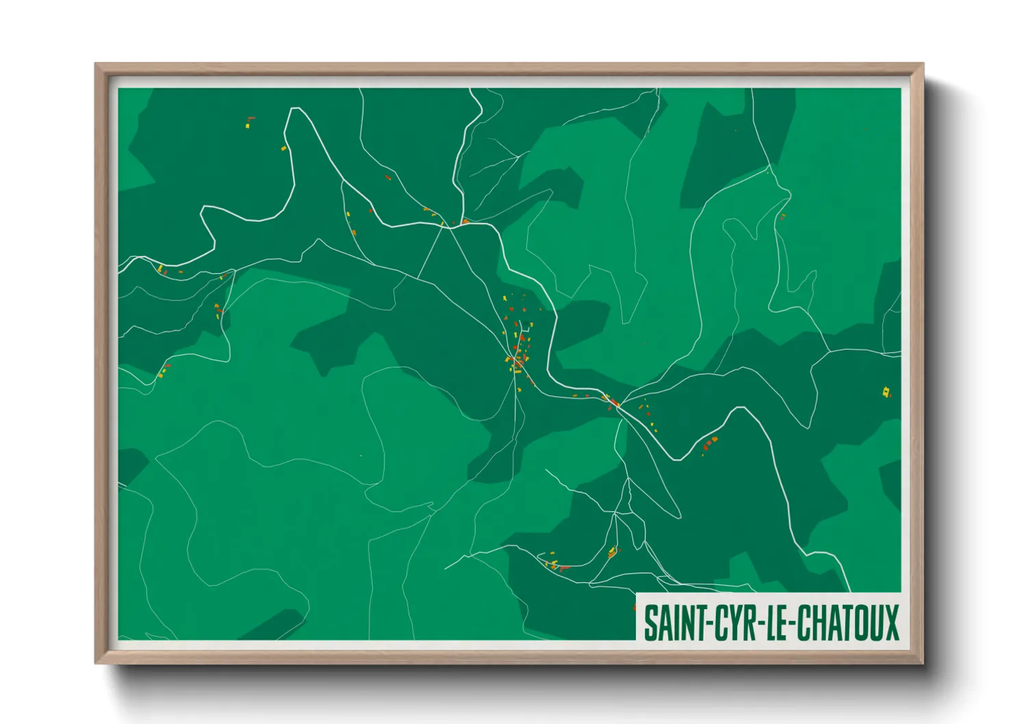 Une affiche de carte sur Saint-Cyr-le-Chatoux