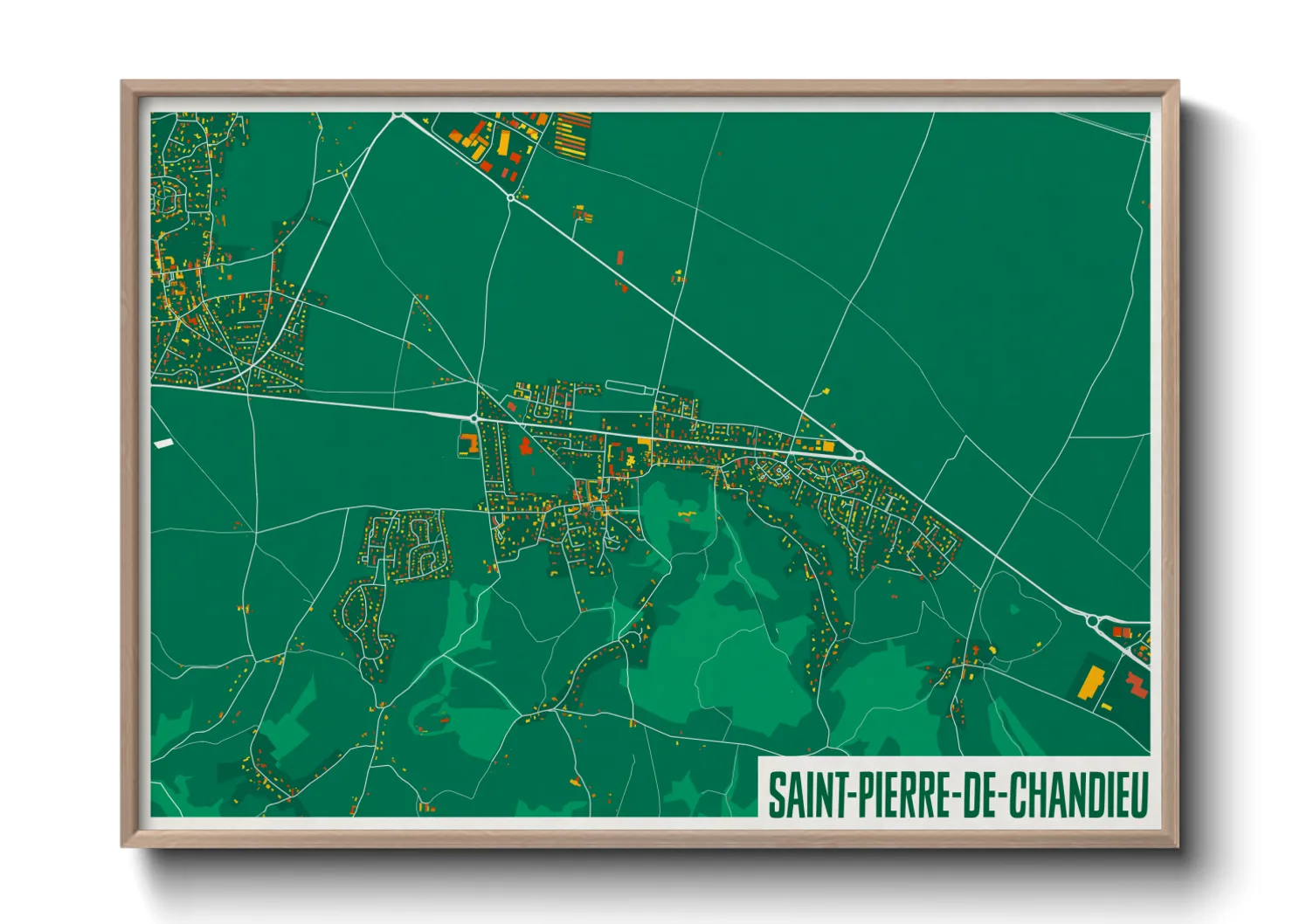 Une affiche de carte sur Saint-Pierre-de-Chandieu