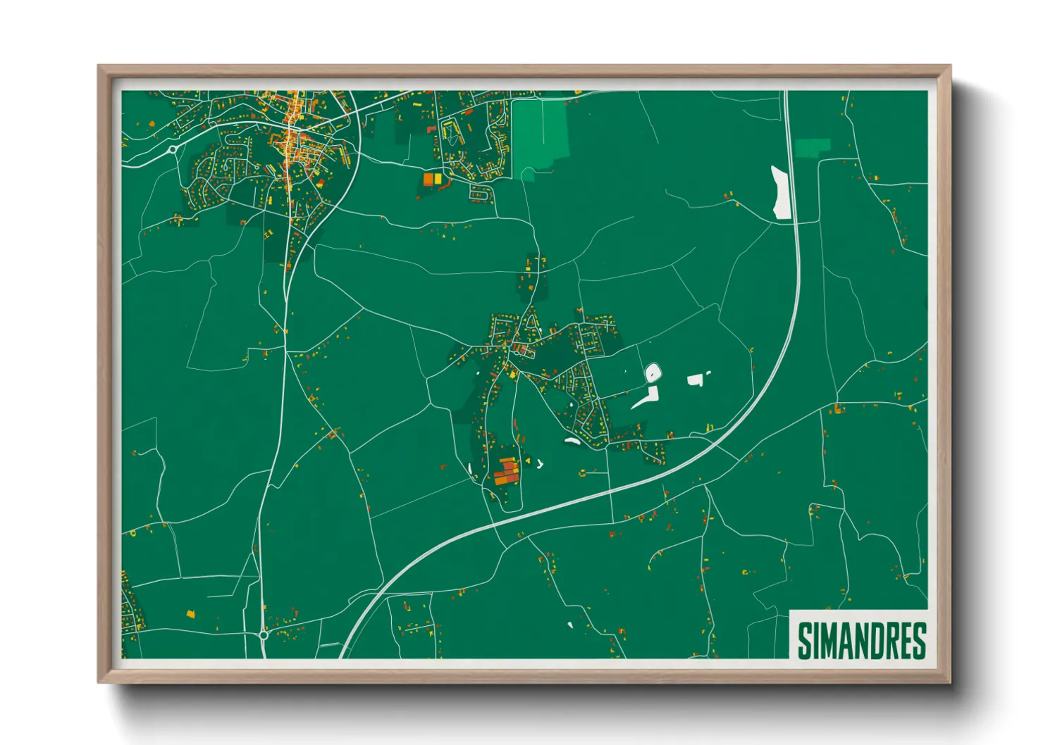 Une affiche de carte sur Simandres