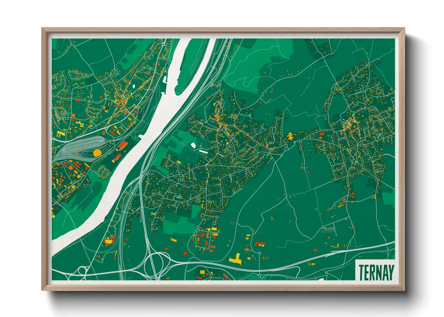 Une affiche de carte sur Ternay