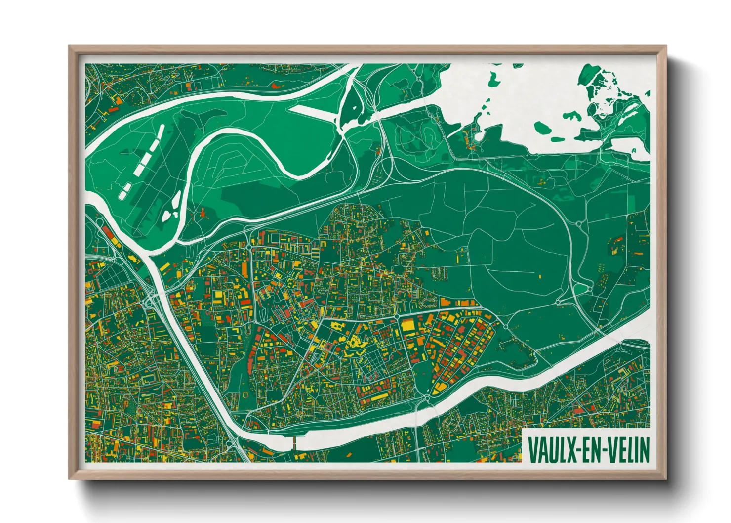 Une affiche de carte sur Vaulx-en-Velin