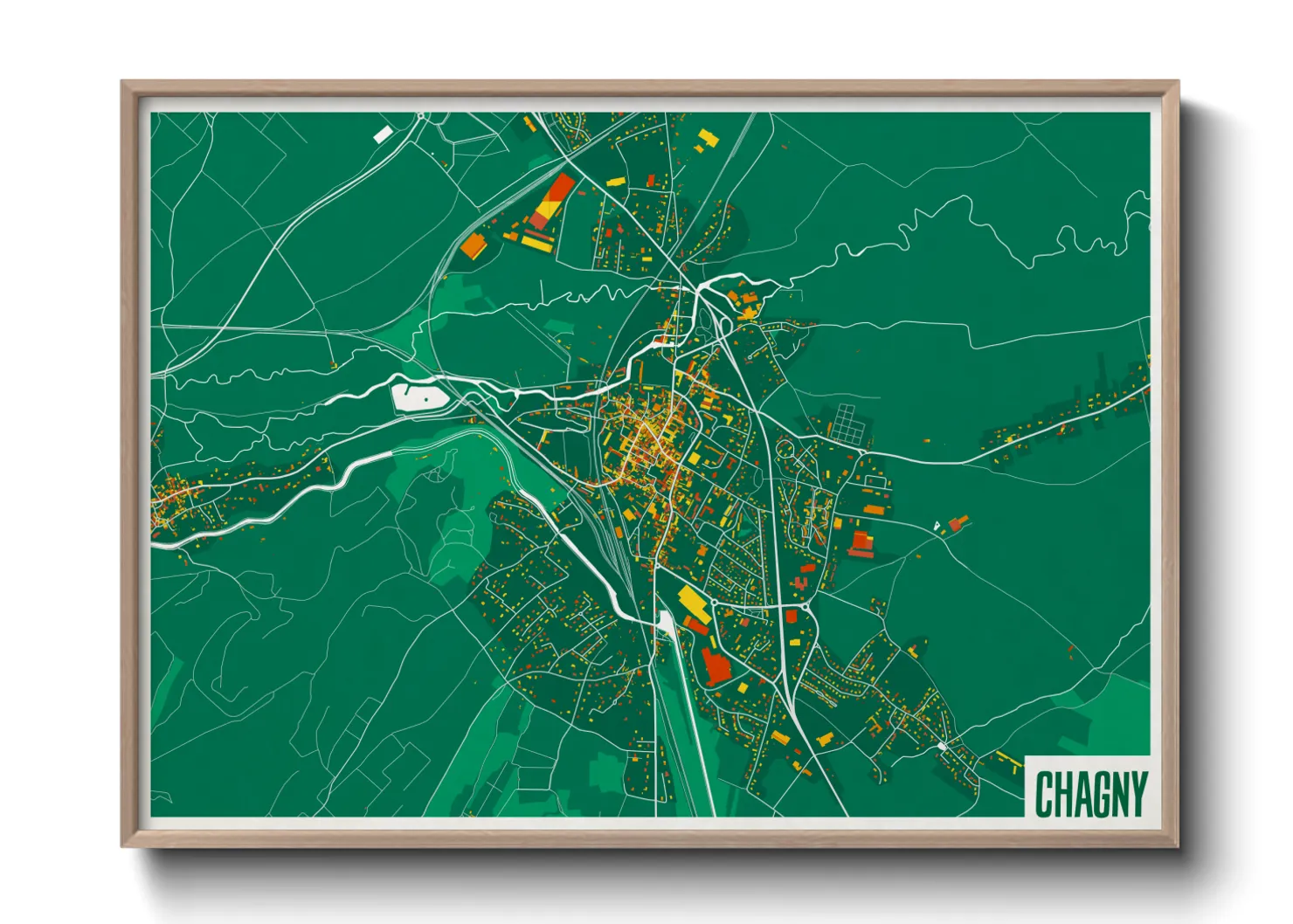 Une affiche de carte sur Chagny