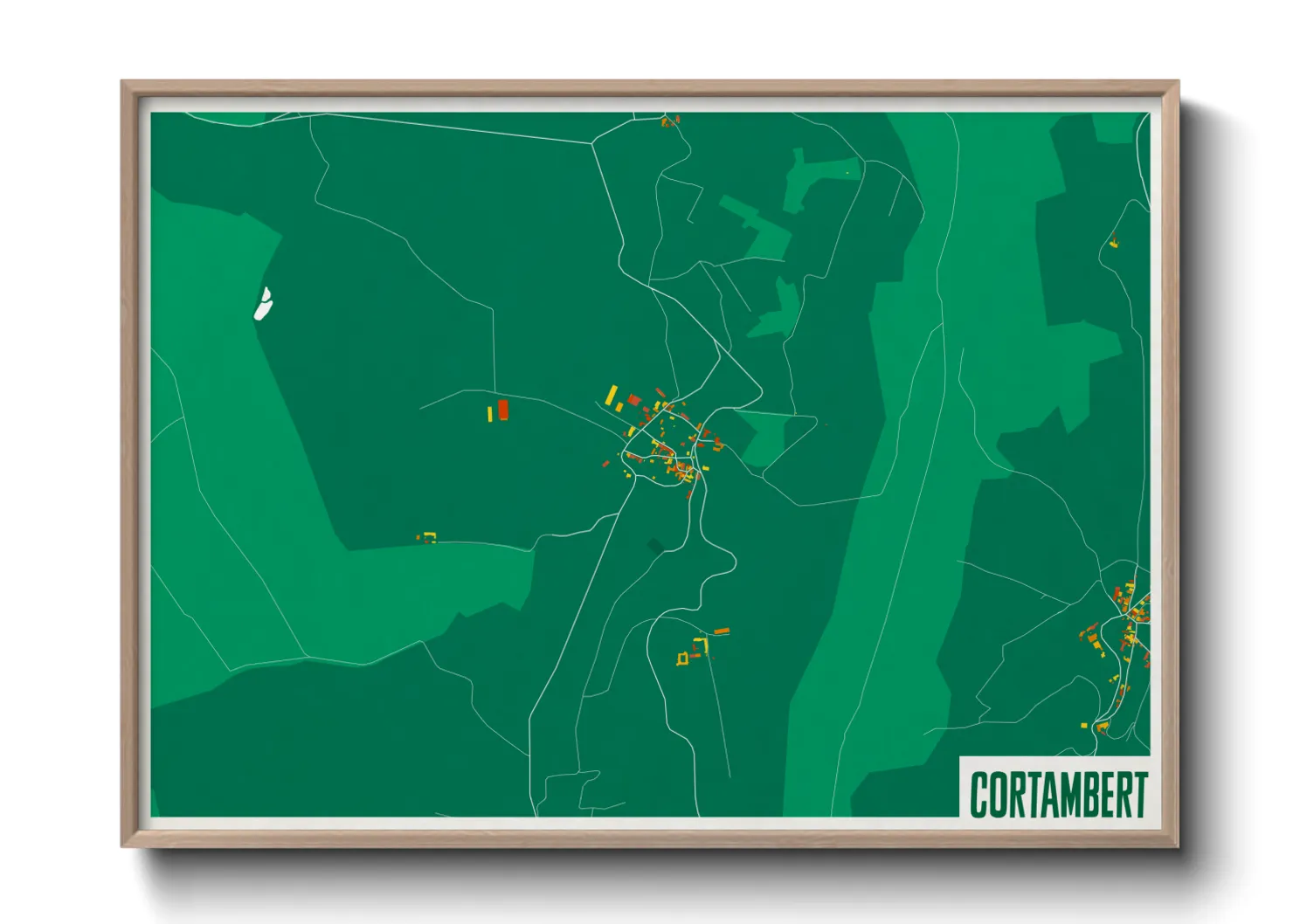 Une affiche de carte sur Cortambert