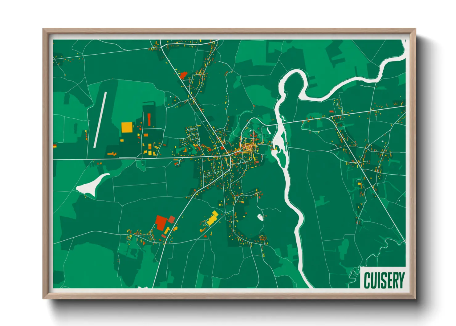 Une affiche de carte sur Cuisery