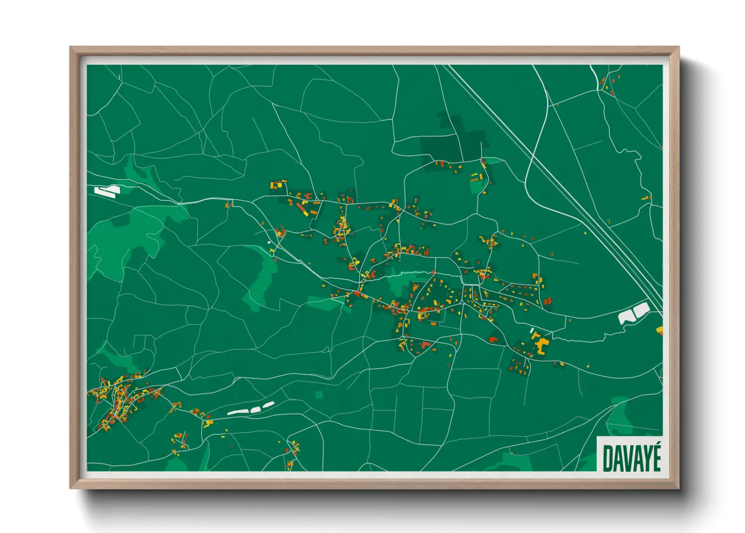 Une affiche de carte sur Davayé
