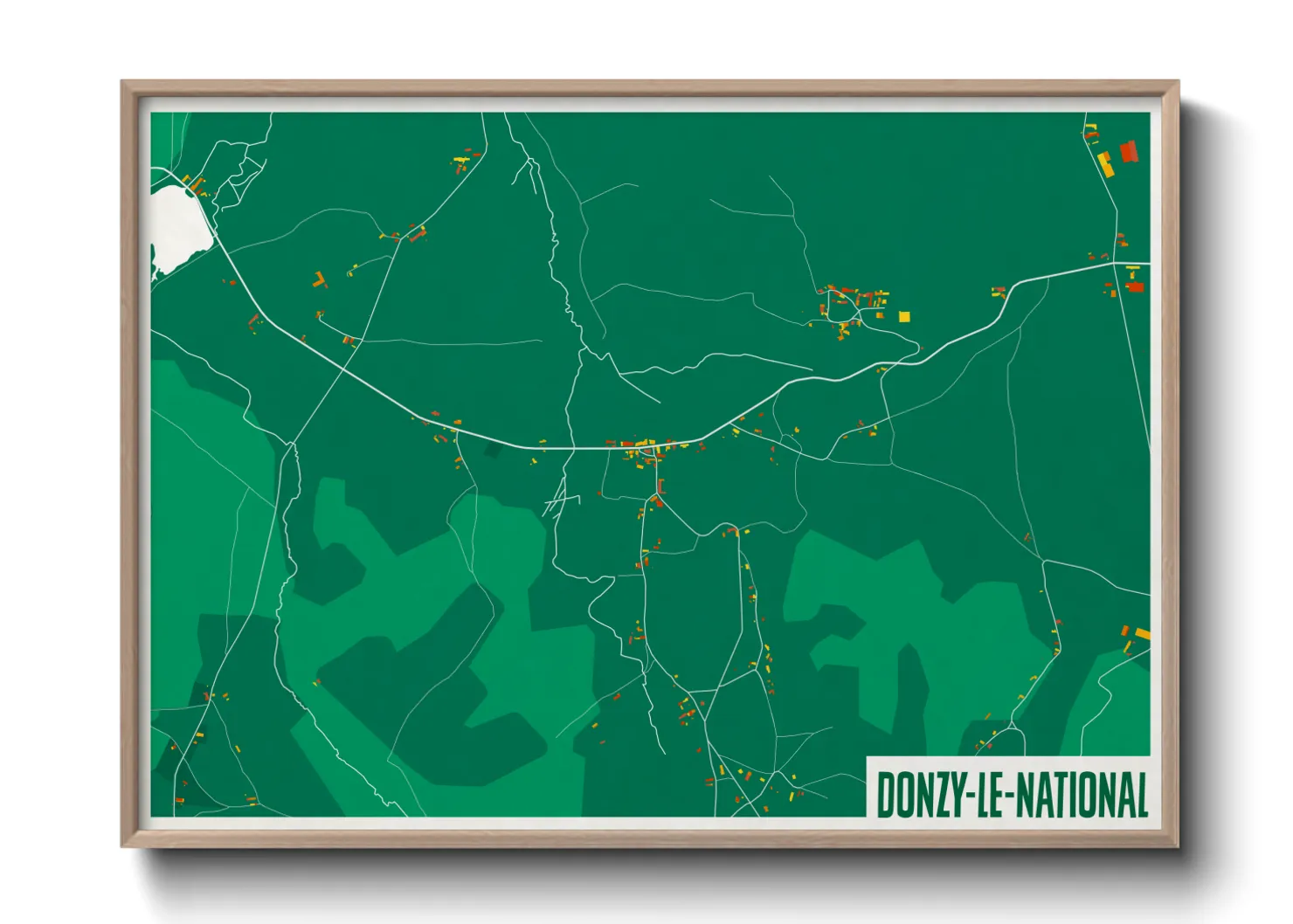Une affiche de carte sur Donzy-le-National