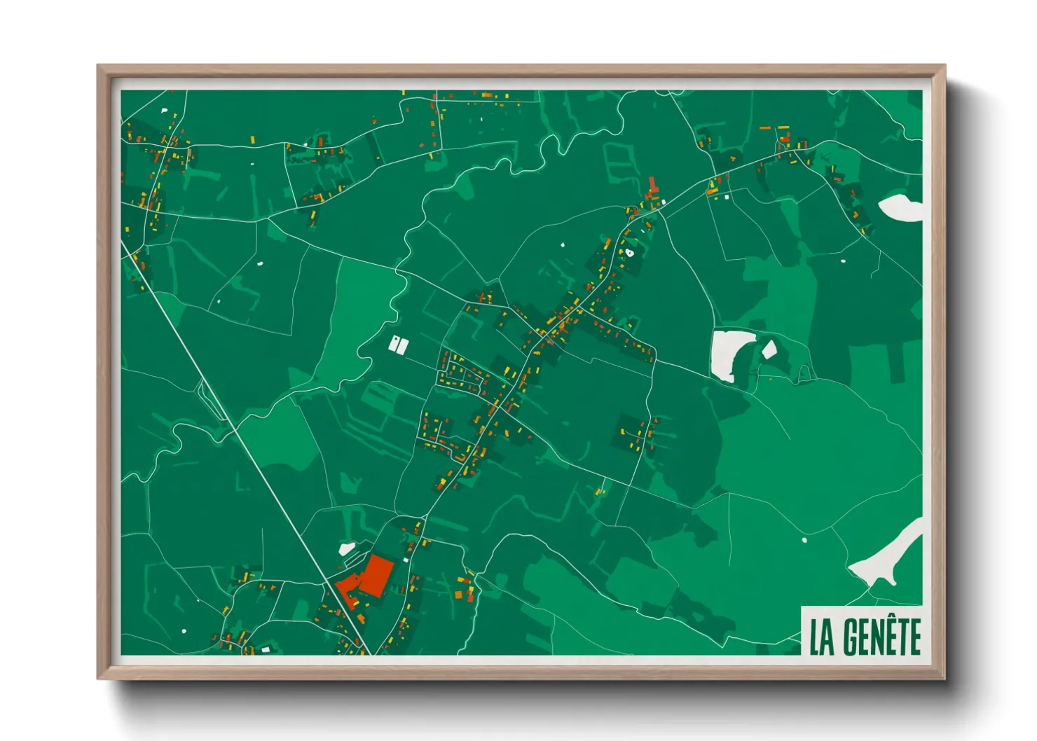 Une affiche de carte sur La Genête