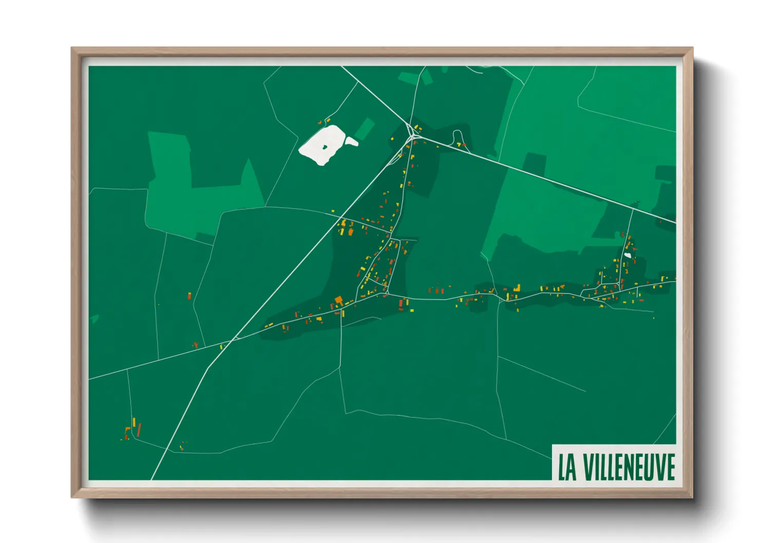 Une affiche de carte sur La Villeneuve