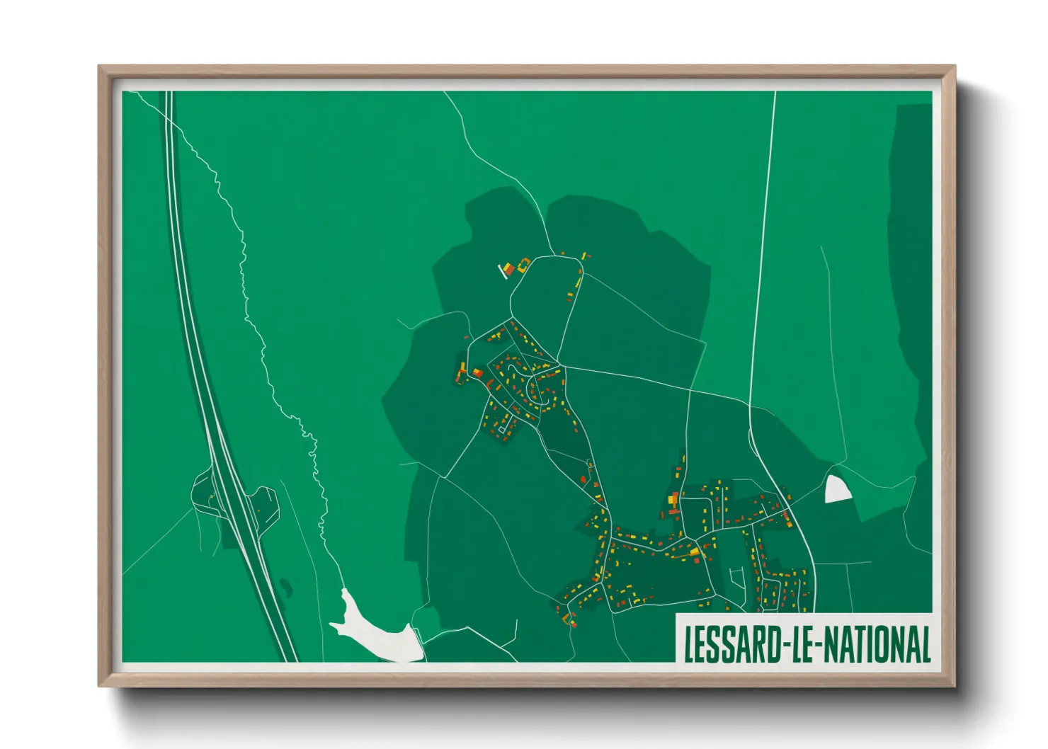 Une affiche de carte sur Lessard-le-National