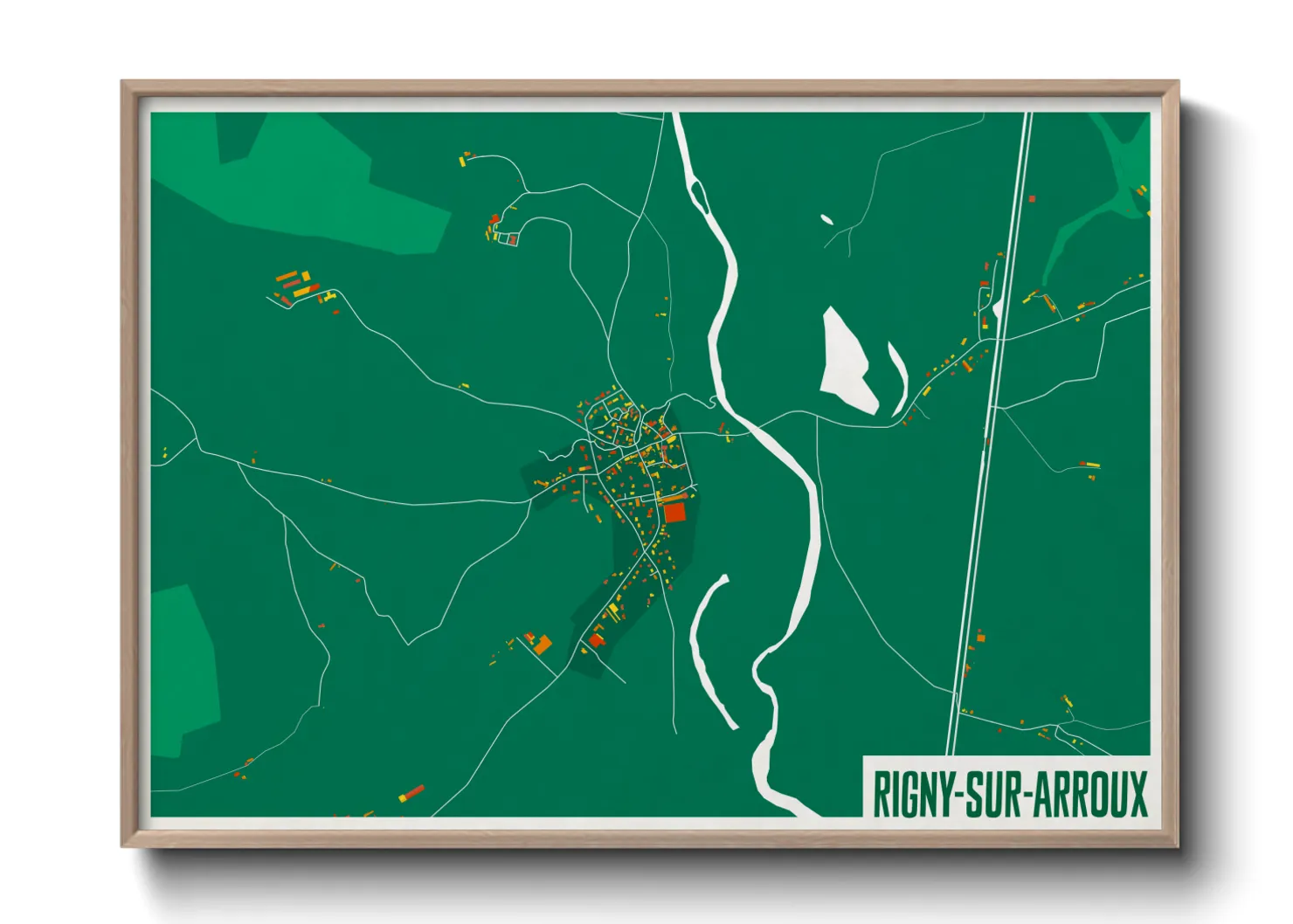 Une affiche de carte sur Rigny-sur-Arroux