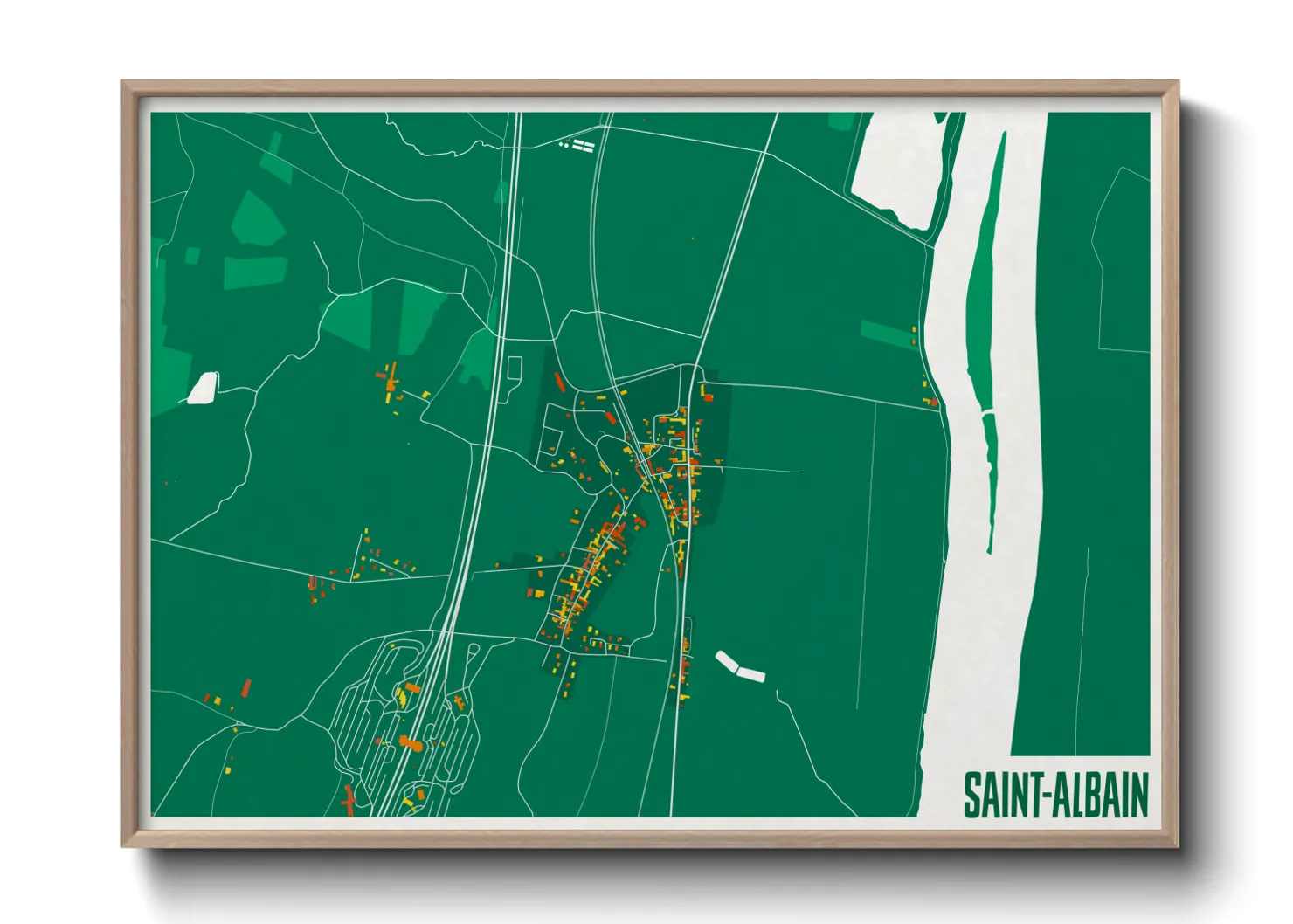 Une affiche de carte sur Saint-Albain