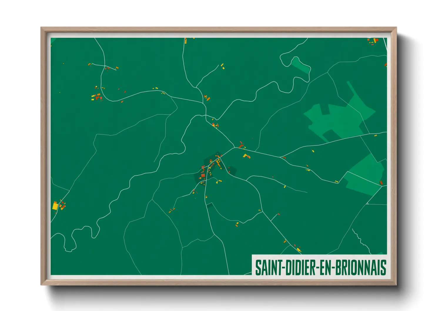 Une affiche de carte sur Saint-Didier-en-Brionnais