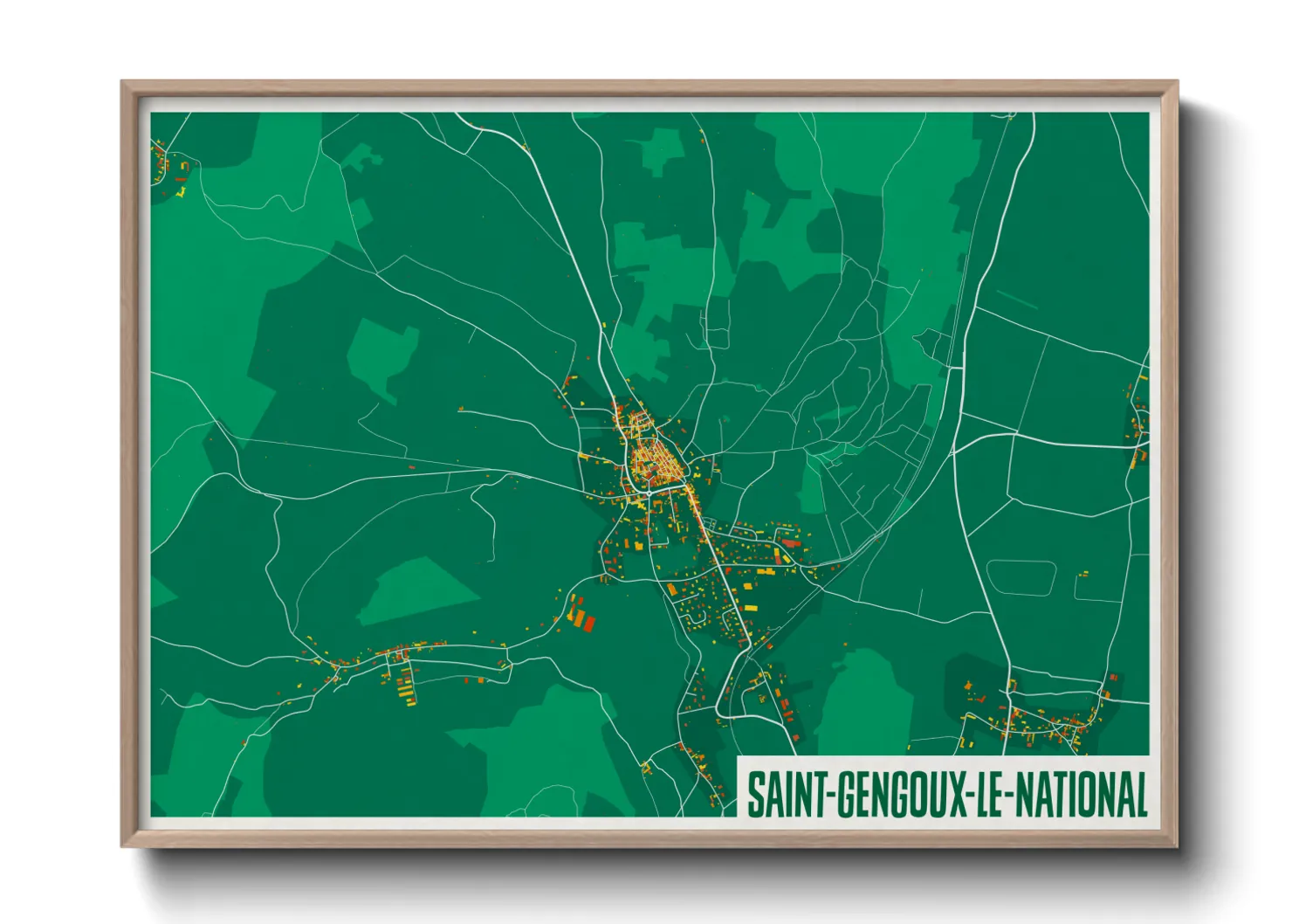 Une affiche de carte sur Saint-Gengoux-le-National