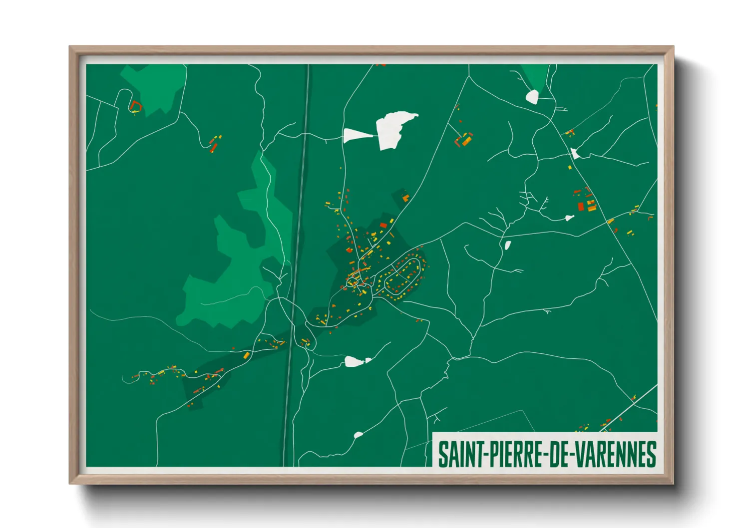 Une affiche de carte sur Saint-Pierre-de-Varennes