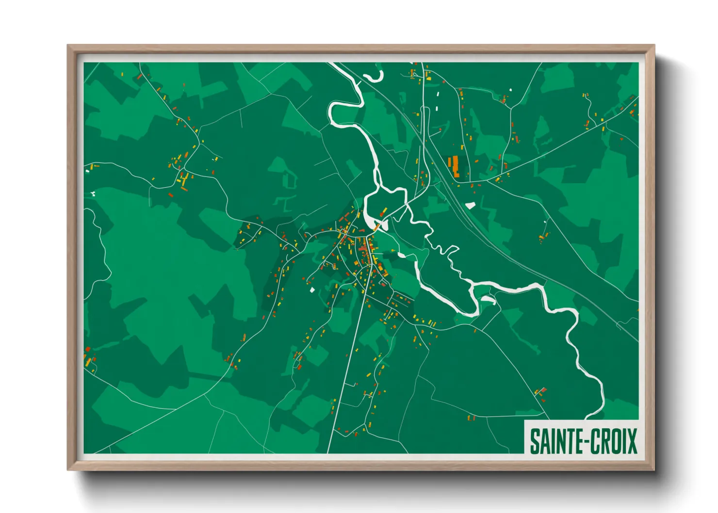Une affiche de carte sur Sainte-Croix