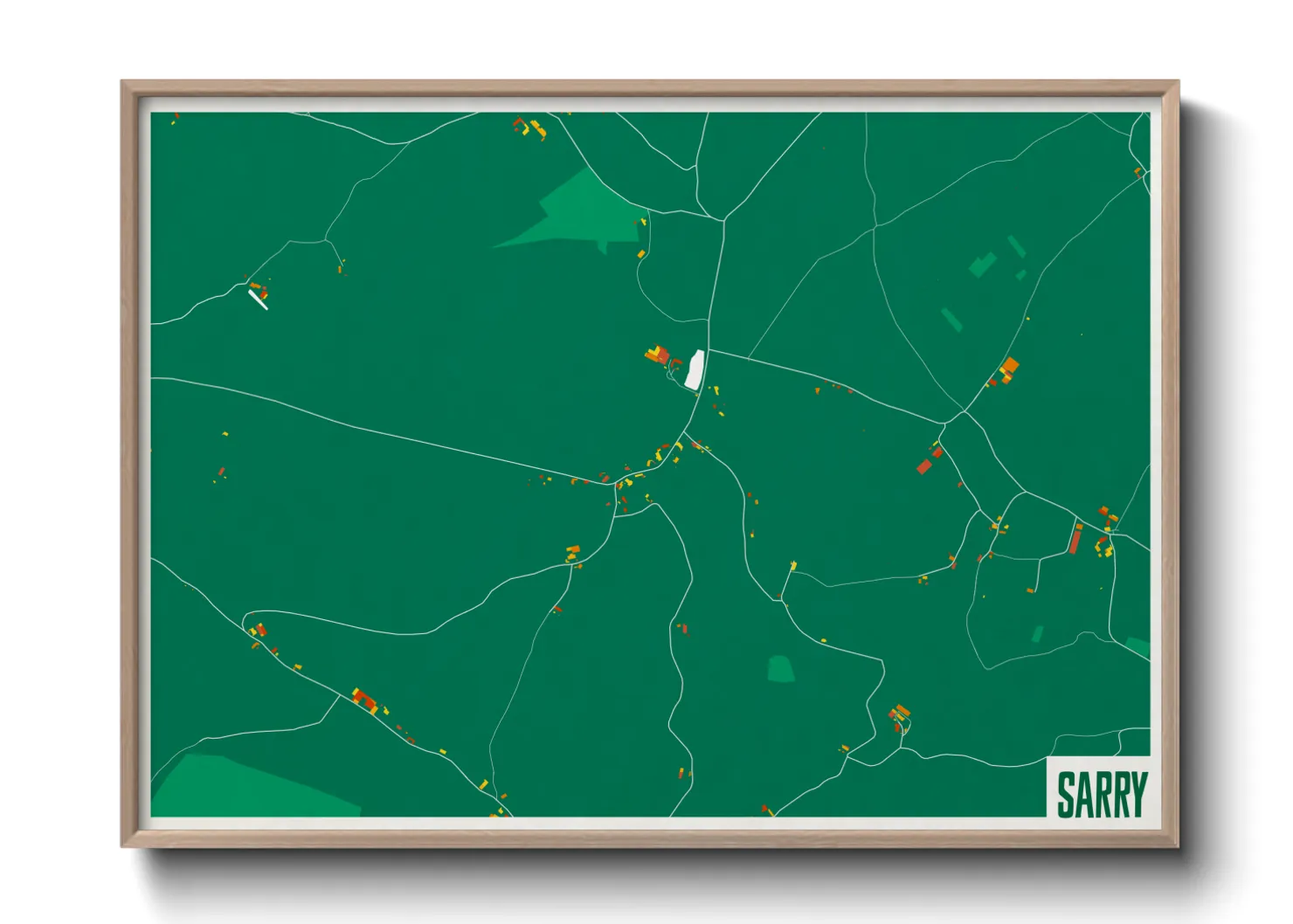 Une affiche de carte sur Sarry