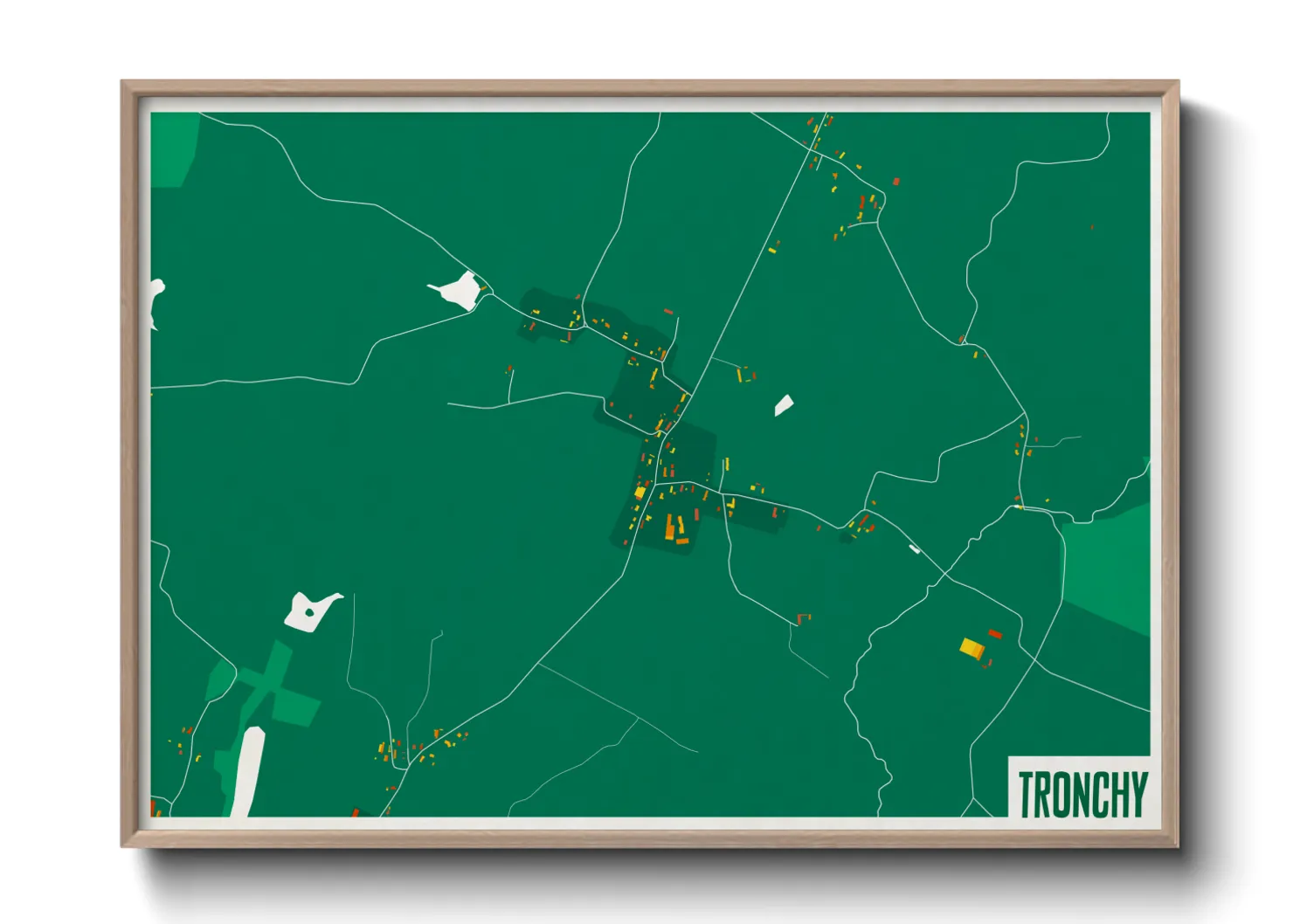 Une affiche de carte sur Tronchy