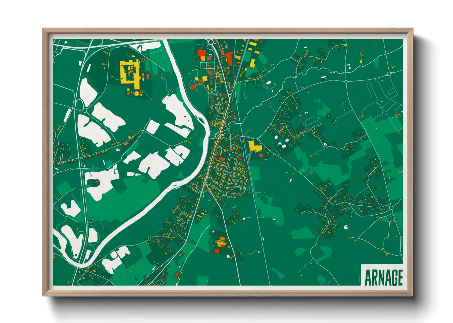 Une affiche de carte sur Arnage