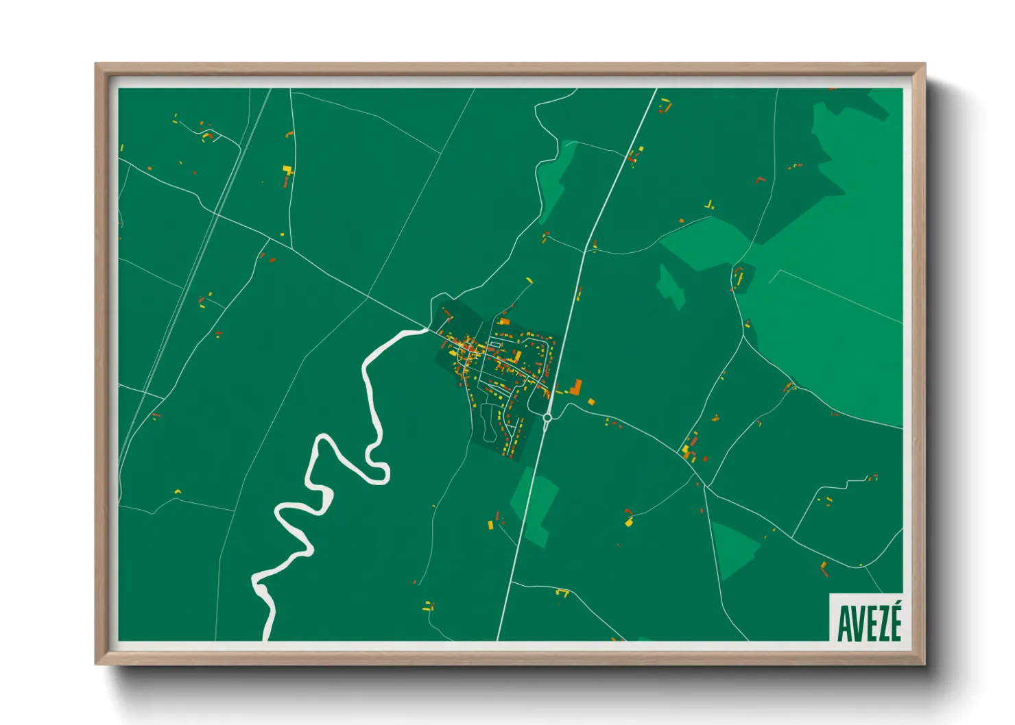 Une affiche de carte sur Avezé