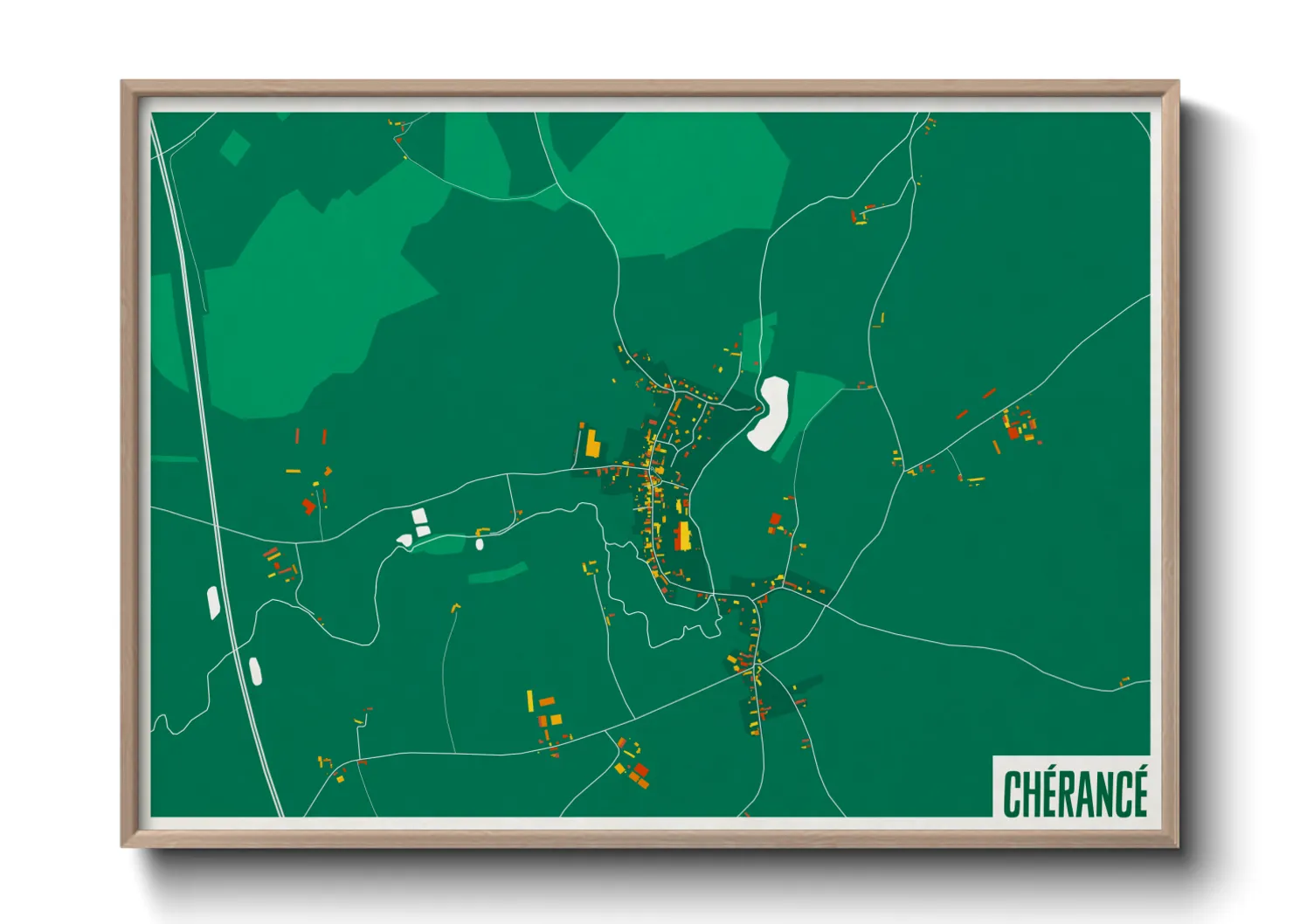 Une affiche de carte sur Chérancé