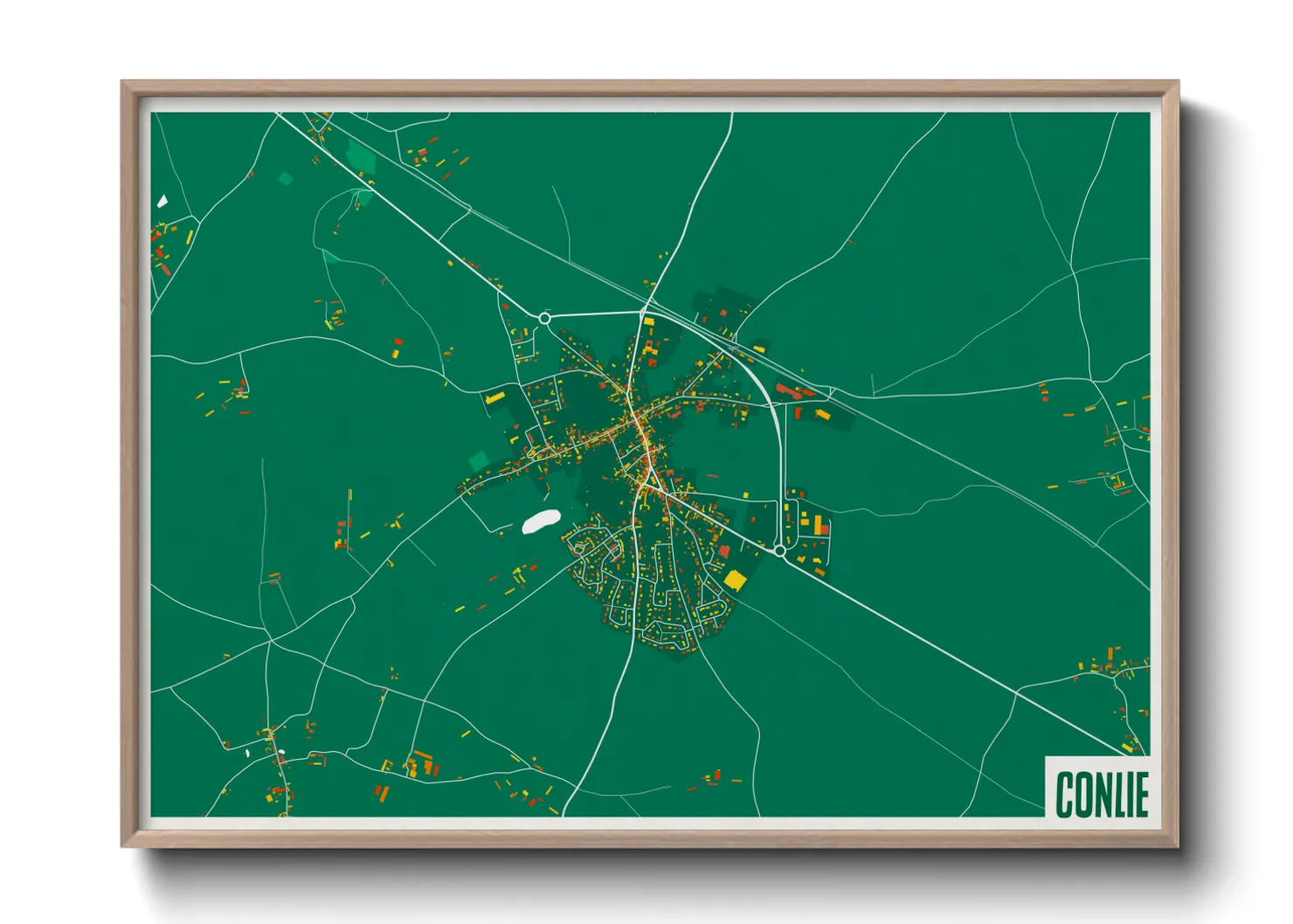 Une affiche de carte sur Conlie